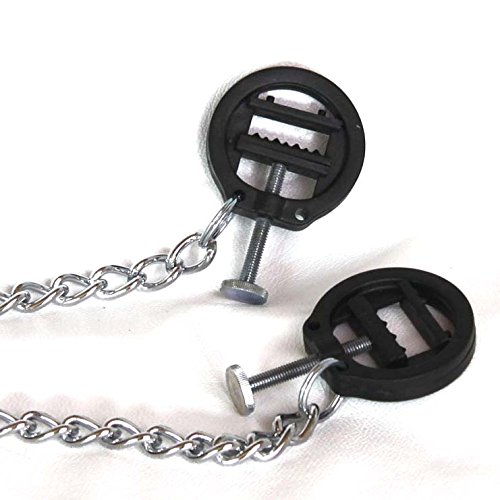 BDSM Gimp Slave Steel Nipple Clamps - Adjustable Fetish Bondage Toys for Adults, Beginners & Advanced Play - Perfect for Sensation Play, Roleplay & BDSM Scenes