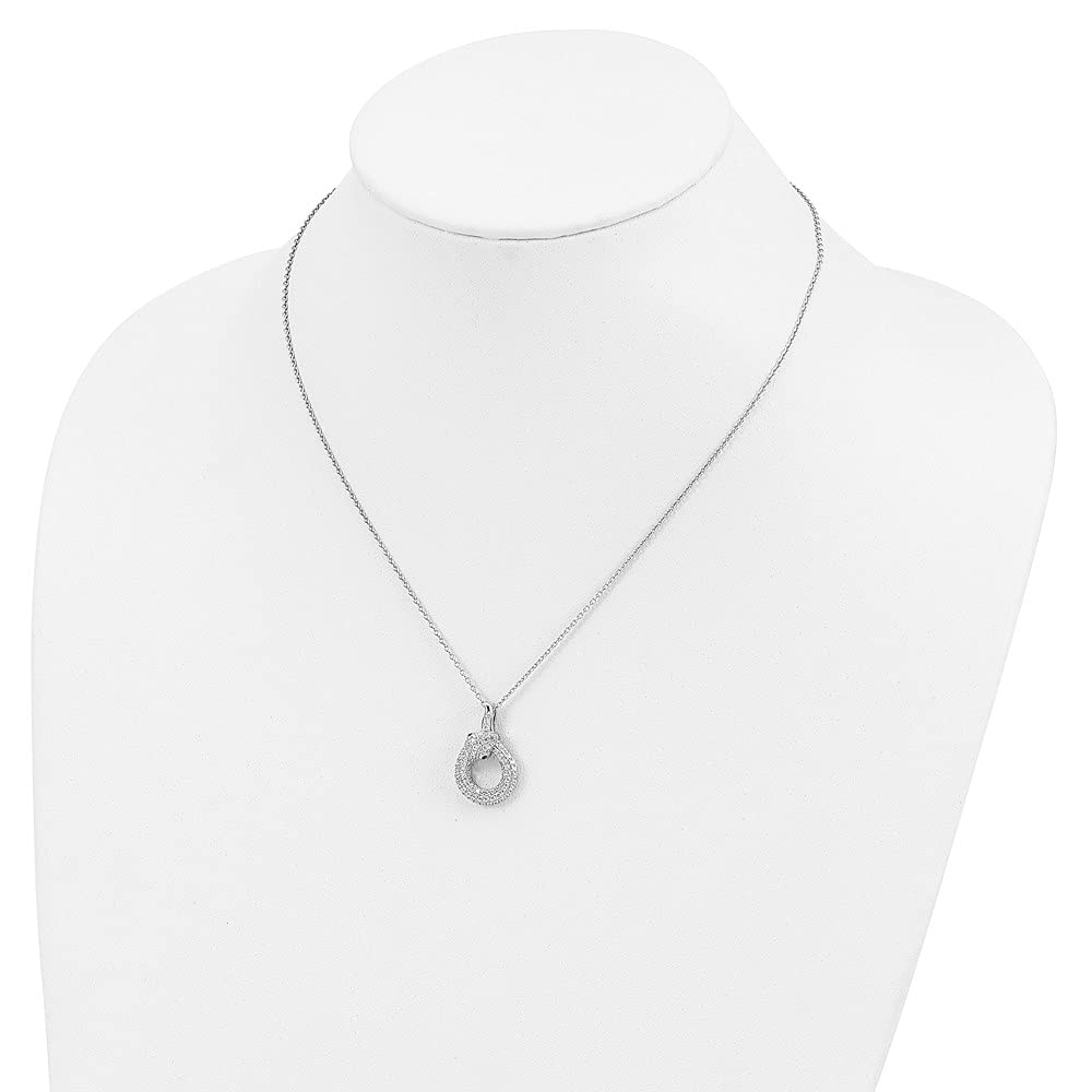 925 Sterling Silver & Cubic Zirconia Snake Necklace for Women - Elegant Embers Design Fine Jewelry Gift for Her (18 Inch) | Perfect for Date Night, Anniversary & Special Occasions