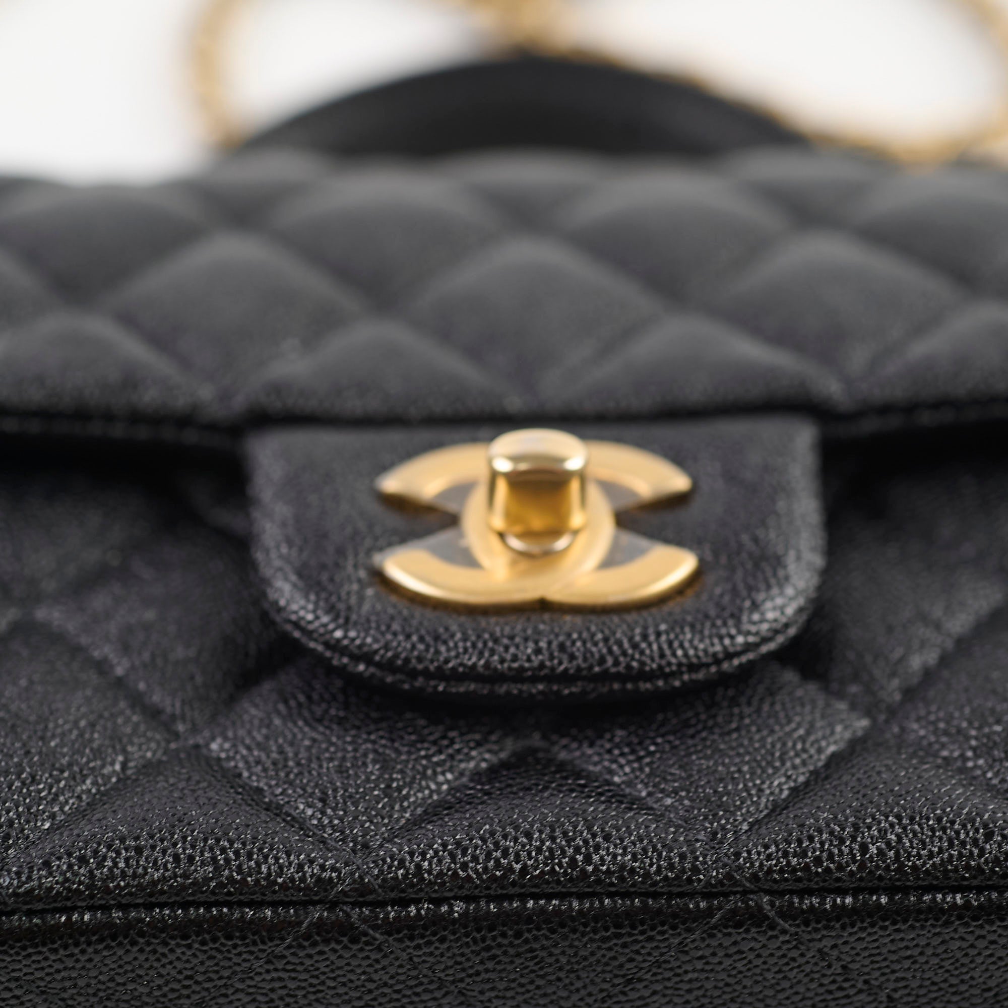 Chanel Caviar Leather Rectangular Top Handle Bag Black 31 Series - Luxury Handbag for Women, Perfect for Work, Parties & Everyday Use