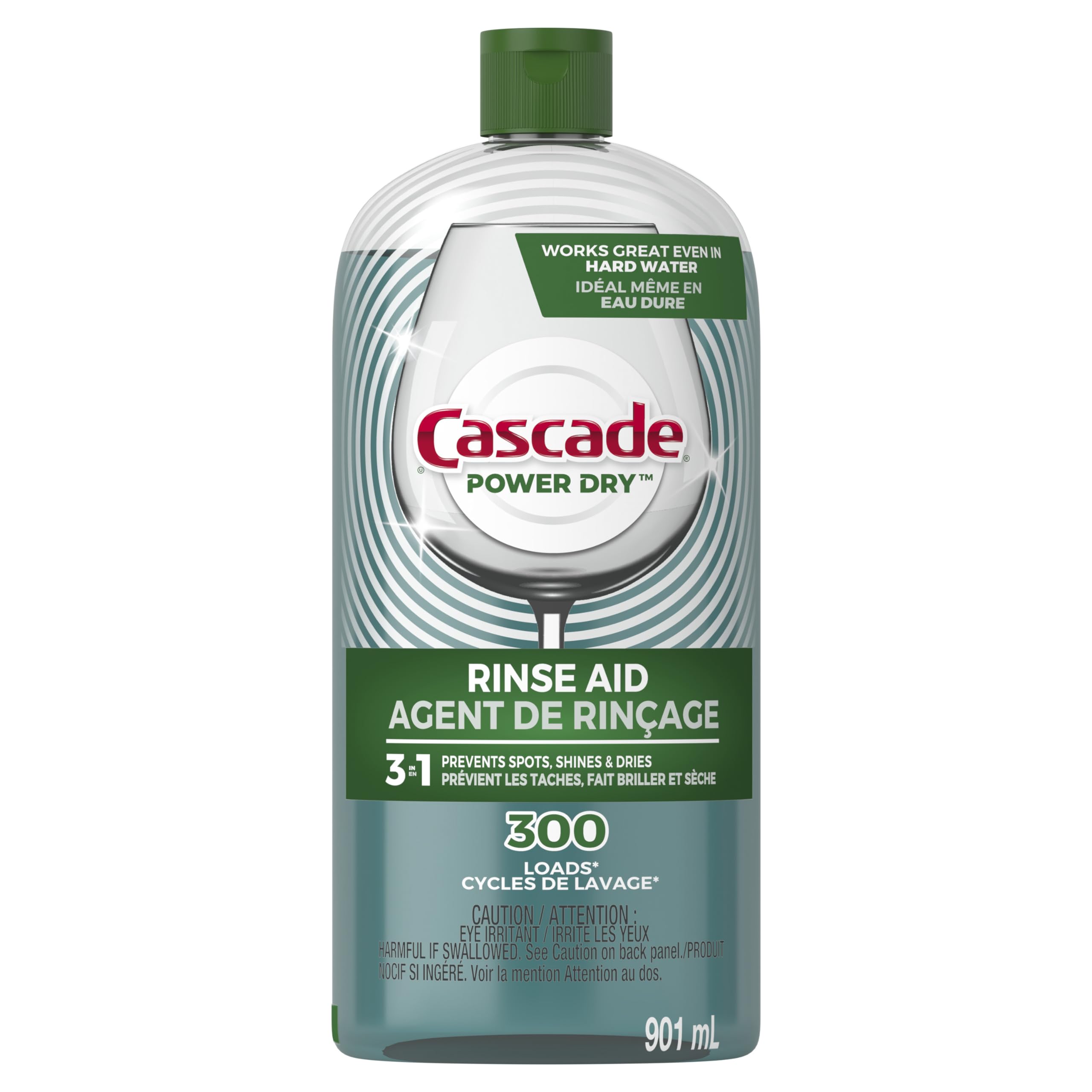 Cascade Platinum Power Dry Dishwasher Rinse Aid - 30.5 fl oz | Removes Water Spots & Residue | Perfect for Hard Water Areas & Glassware Protection