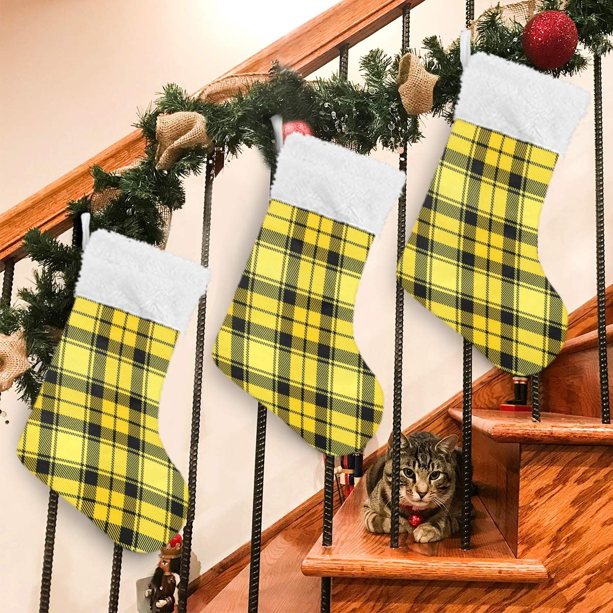 Festive Plaid Christmas Stockings - 17