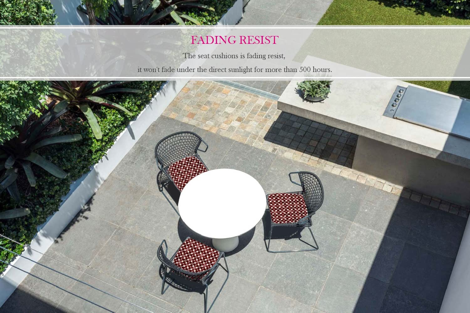 **2-Pack Outdoor Chair Cushions with Ties – 16x17 Inch Red U-Shaped Patio Seat Cushions for Garden, Home & Office – Waterproof & Comfortable for Outdoor Furniture, Deck, Poolside & Picnics**