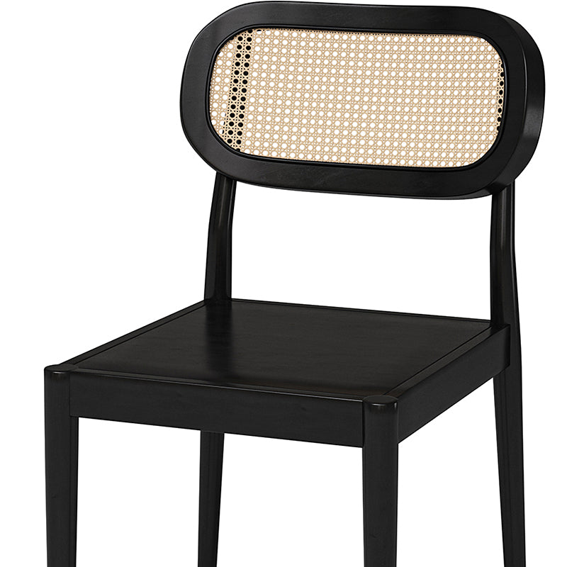 Konstantin Modern Solid Wood Dining Chairs with Rattan Backrest - Set of 2 - Perfect for Kitchen, Dining Room, and Breakfast Nook - Eco-Friendly Home Furniture