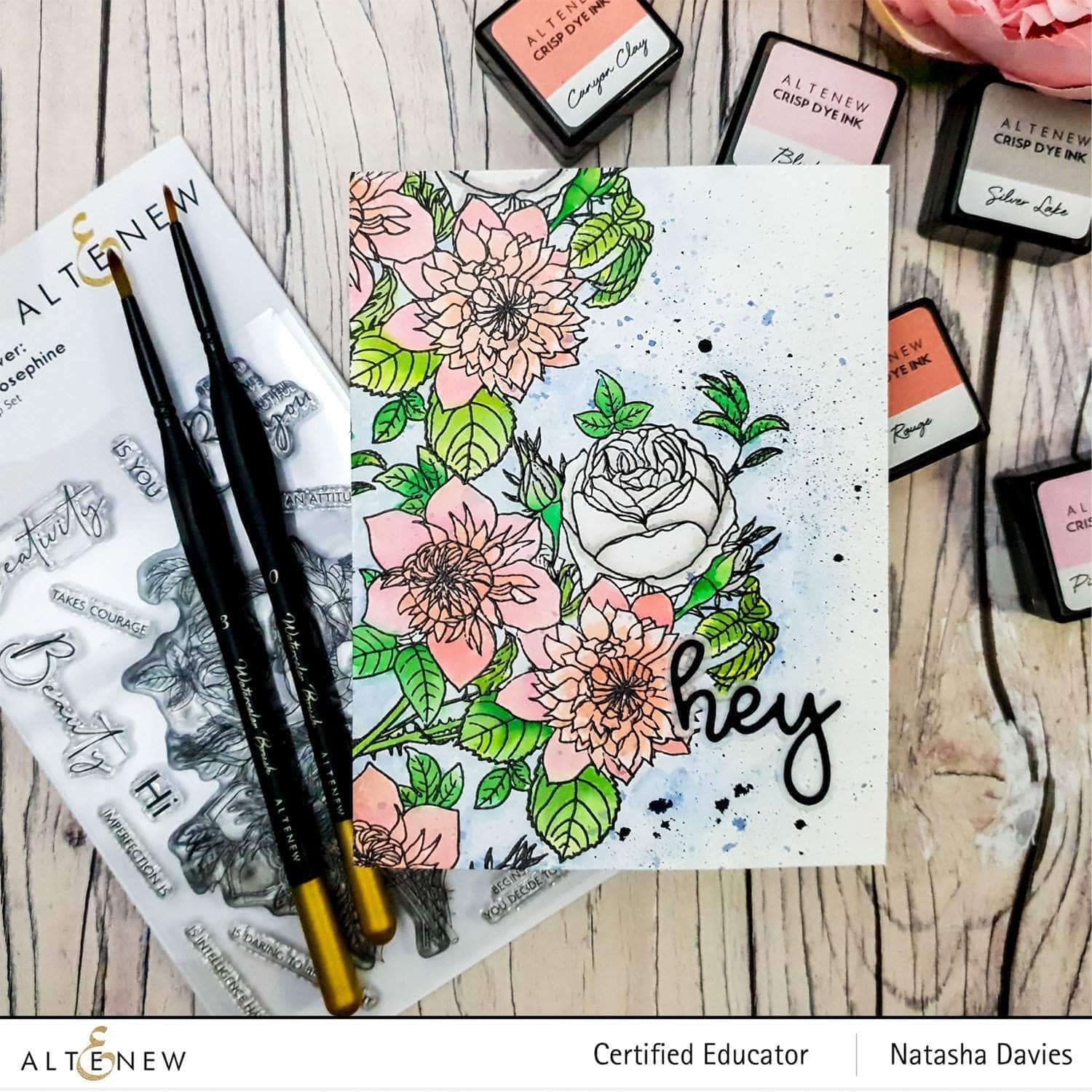 Clematis Josephine Outline Stamp Set for Flower Painting - DIY Floral Art, Card Making & Scrapbooking Projects