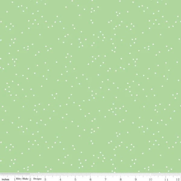 White Blossom on Leaf Green Fabric by the Yard - Premium Cotton Material for DIY Crafts, Quilting & Home Decor Projects