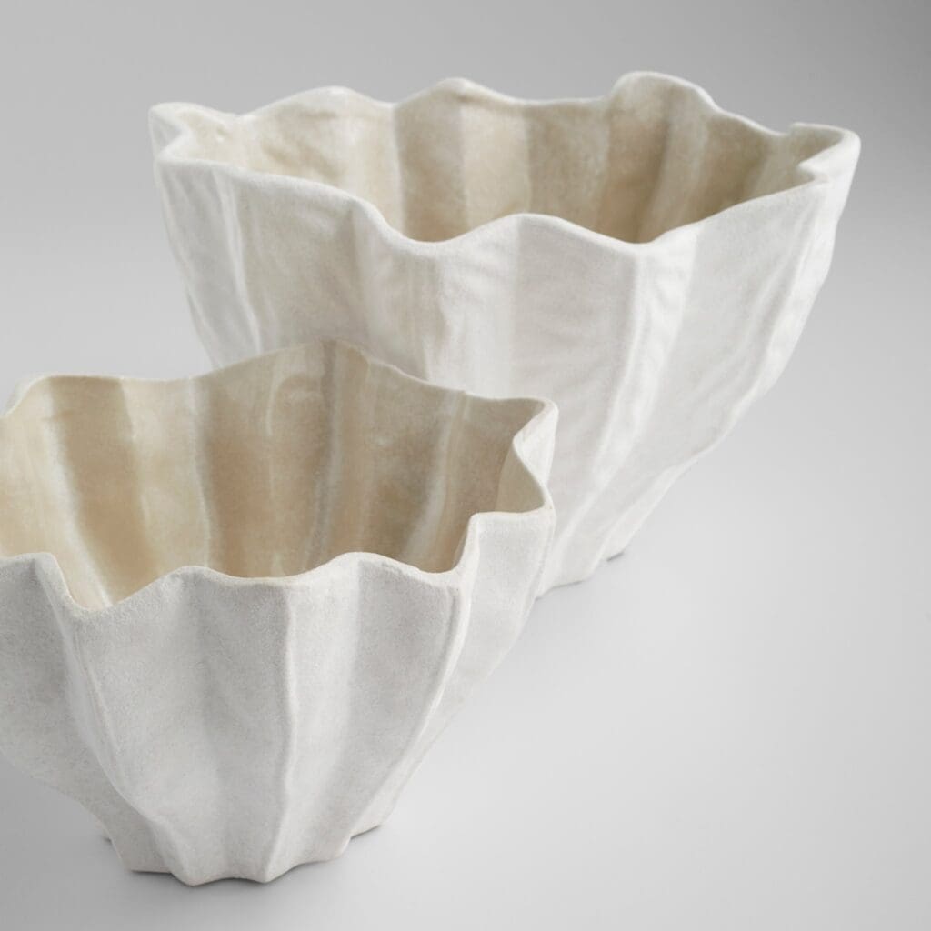 Cyan Design 11478 Chloris Bowl - White Small Ceramic Decorative Bowl for Home Decor, Centerpiece, or Gift