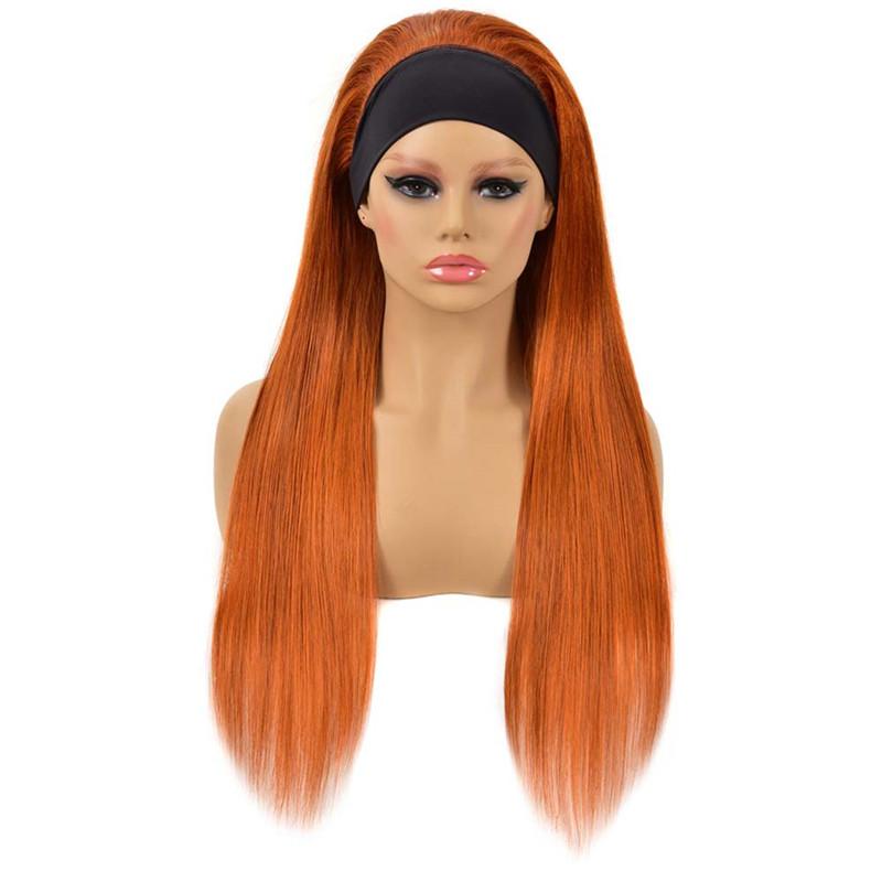 Trendy Baddie Look Human Hair Wig - 4 Natural Colors, Glueless & Quick Install Straight Headband Wig for Women | Perfect for Daily Wear, Cosplay & Special Occasions