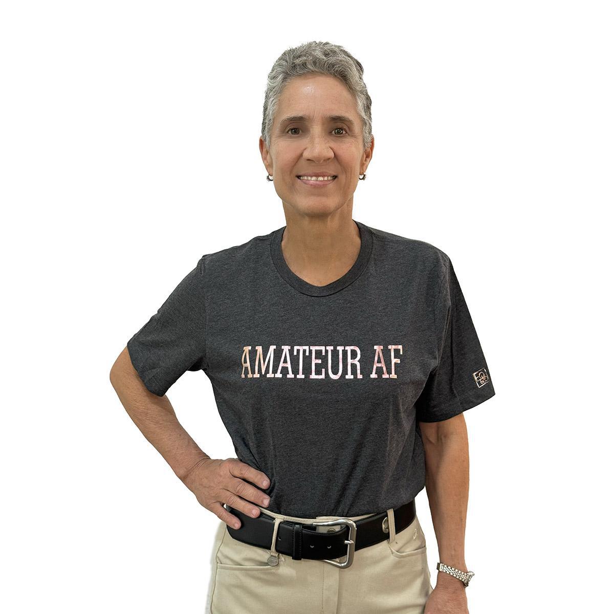 Equine & Design Amateur AF Short Sleeve T-Shirt - Funny Horse Lover Graphic Tee for Women & Men - Perfect for Riding, Barn Life & Casual Wear