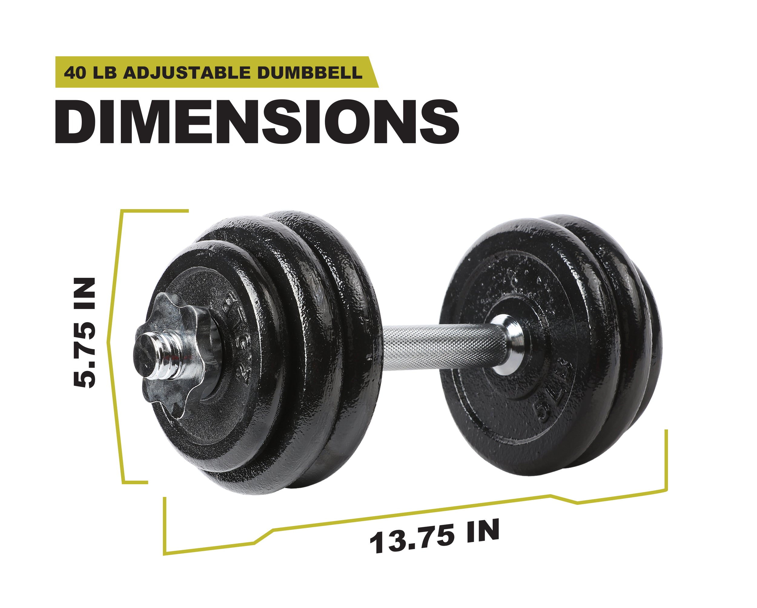PRCTZ 40lb Adjustable Cast Iron Dumbbell Set with Storage Case - Home Gym Equipment for Strength Training, Weight Lifting & Fitness Workouts