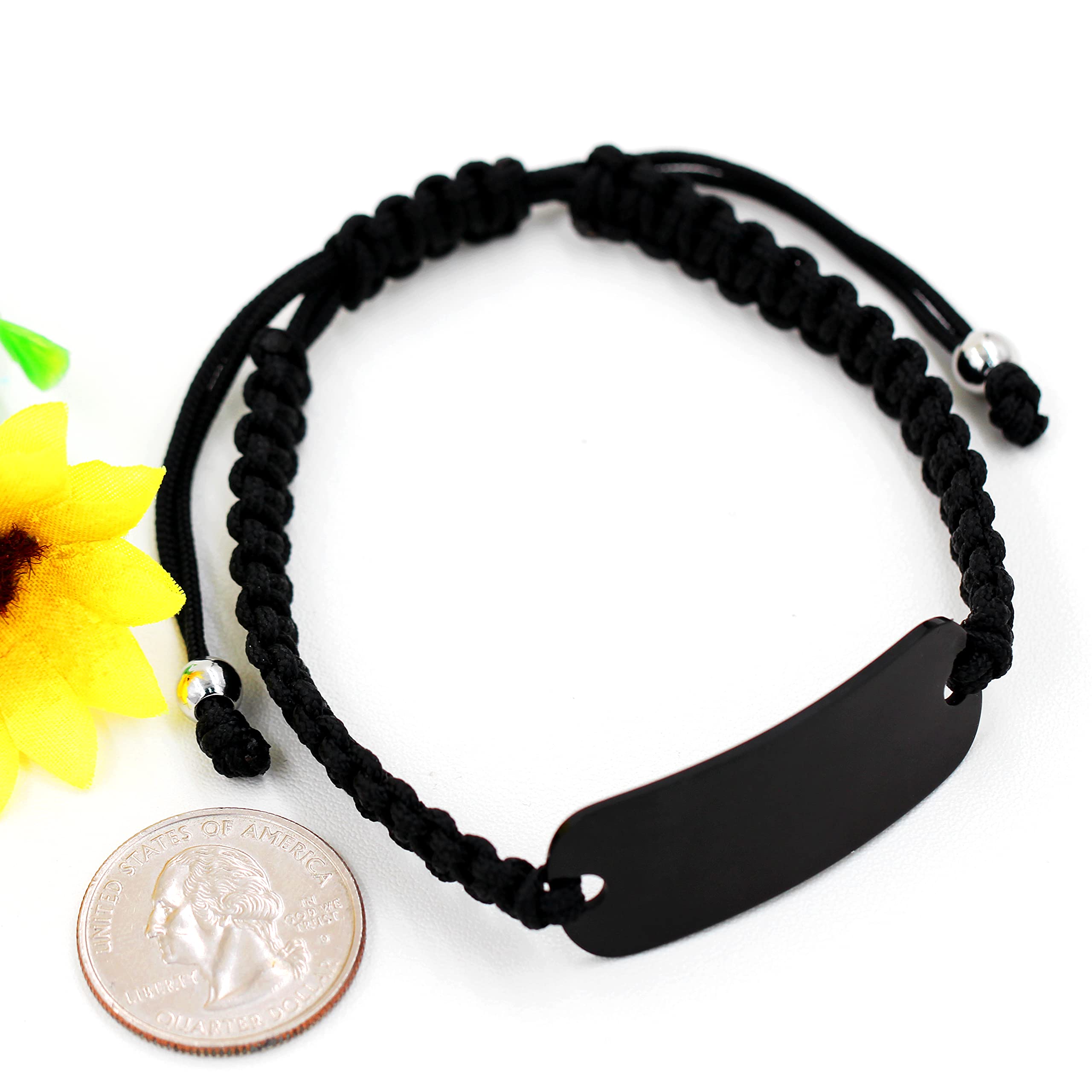 Personalized Engraved Name ID Braided Bracelet Set for Men & Women - Custom Handmade Couple Friendship Bracelets - Perfect for Anniversaries, Gifts & Everyday Wear Y1303