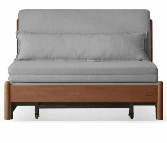 Solid Beech Wood Sofa Bed - Convertible Sleeper Sofa for Small Spaces, Guest Room & Living Room - Comfortable & Space-Saving Furniture
