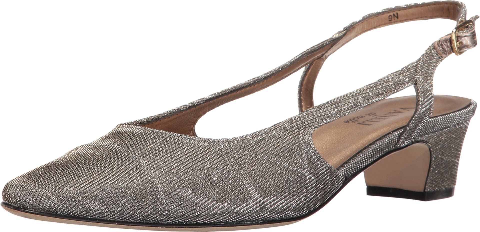 VANELi Women's Aliz Slingback Pumps - Low Heel Dress Shoes (1-2 Inch) for Work, Office & Casual Wear - Black Comfortable Ladies Shoes for Weddings, Parties & Daily Outfits