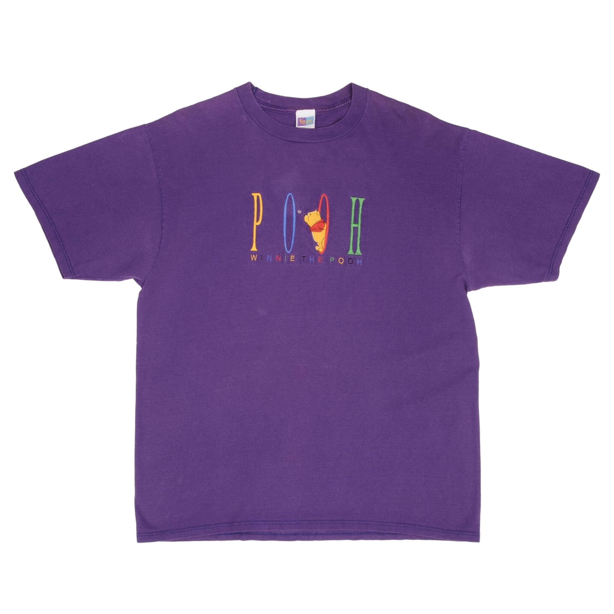 Vintage Disney Winnie The Pooh Embroidered 1990s T-Shirt - XL Size - Made in USA - Casual Wear & Disney Fan Collectible