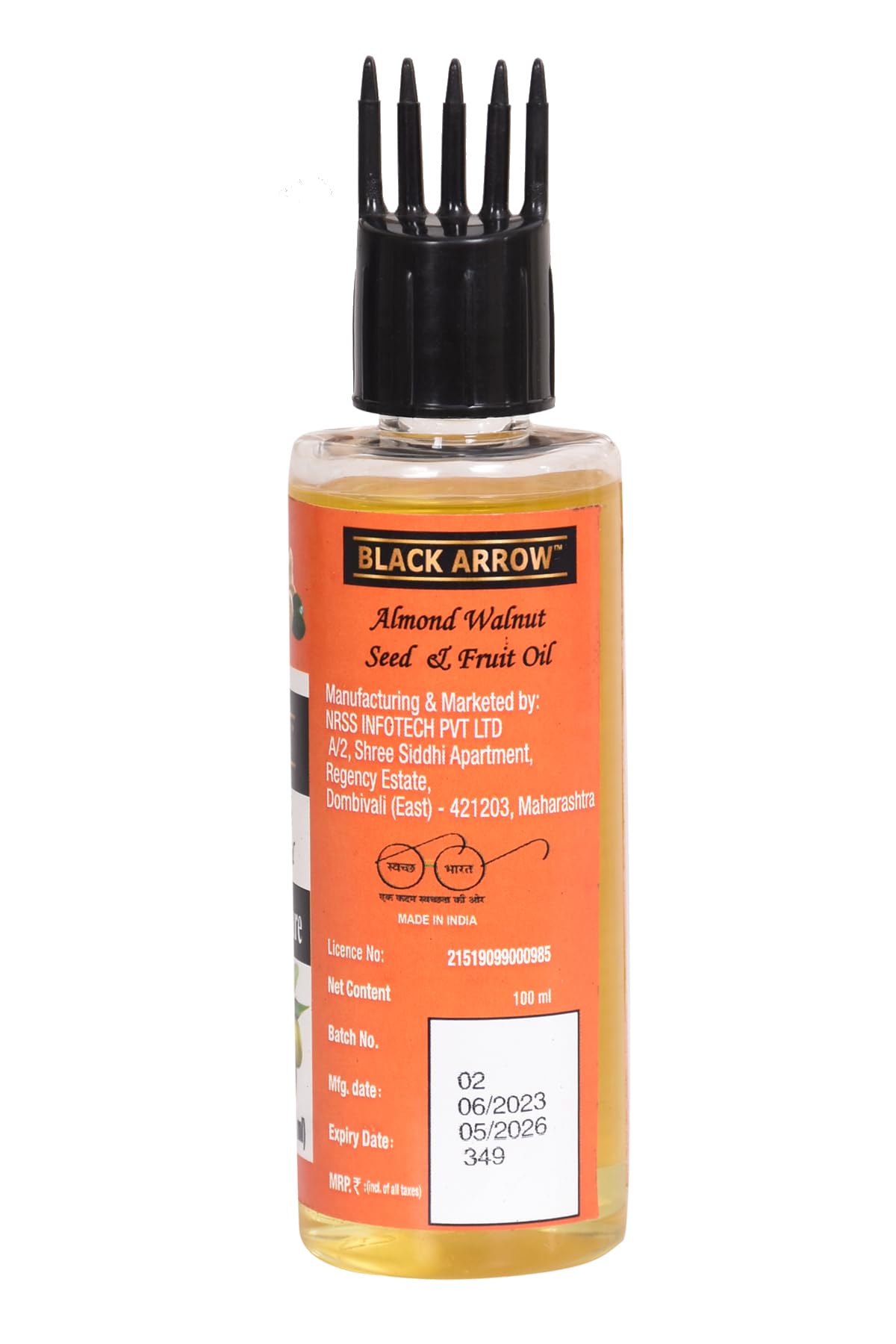 Black Arrow Almond Protein Hair Care for Hair Fall & Growth with Extra Virgin Olive Oil & Almond Oil - 100ml | Strengthens & Nourishes Hair for Men & Women | Perfect for Daily Hair Care & Scalp Treatment