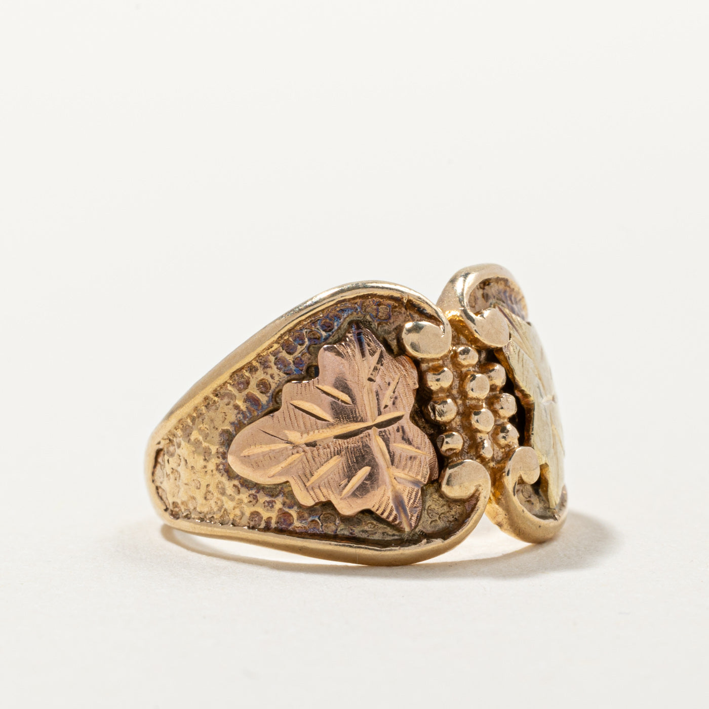 10K Two-Tone Black Hills Gold Leaf Ring for Women - Size 4 - Elegant Jewelry Gift for Anniversary, Wedding & Special Occasions
