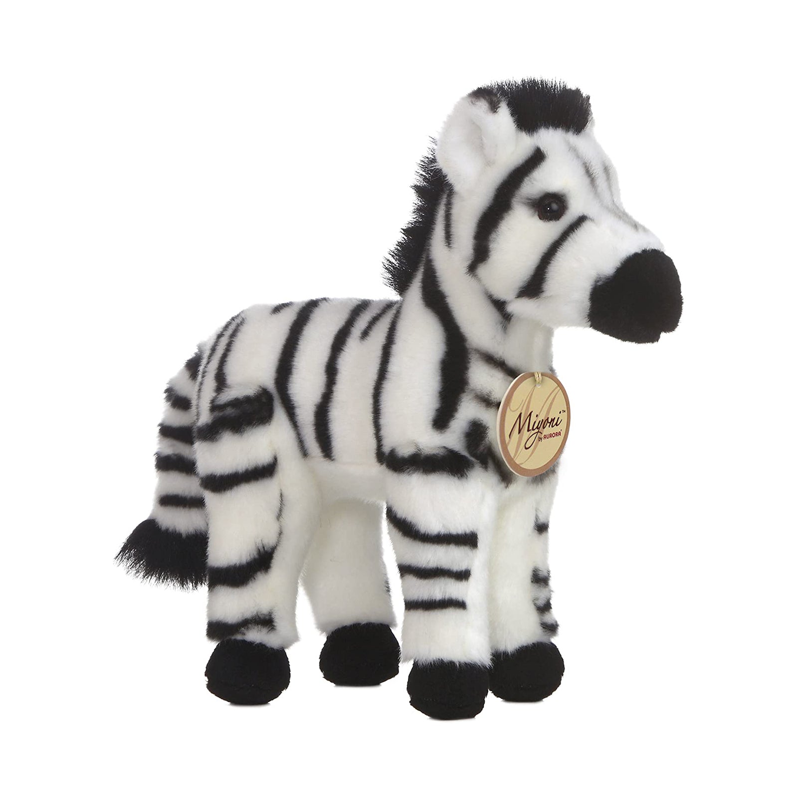 Aurora Miyoni 11 Inch Zebra Plush Stuffed Animal Toy - Soft Cuddly Zebra Figure for Kids, Nursery Decor, and Gift Giving