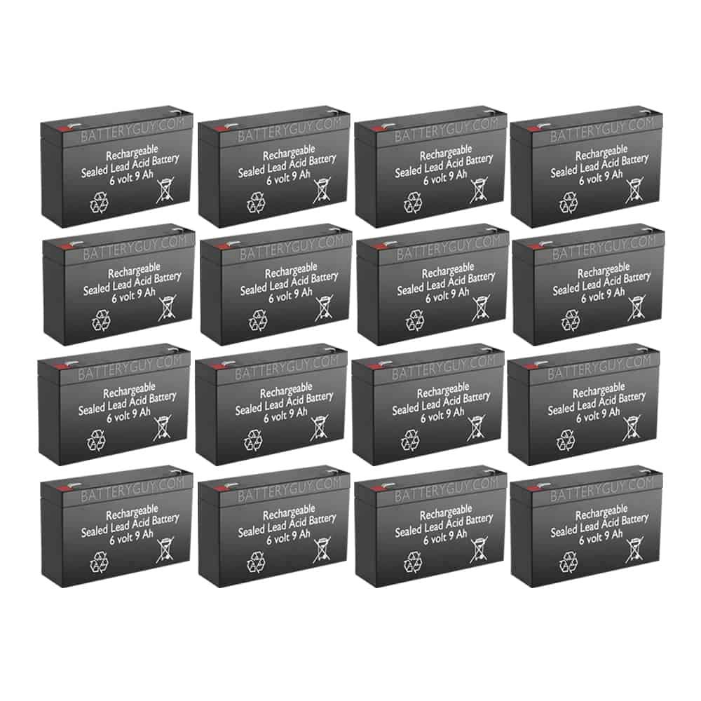 6V 9Ah Rechargeable SLA Battery - BGH-690F2 High Rate AGM Battery (Pack of 16) - Perfect for Emergency Lighting, Security Systems & Power Wheels