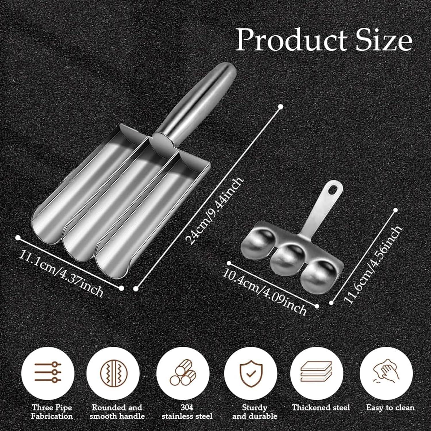 Triple Meatball Maker - Stainless Steel Kitchen Tool for Perfect Meatballs, Scoop & Mold (3 Tubes) | Ideal for Home Cooking, Meal Prep & Party Food