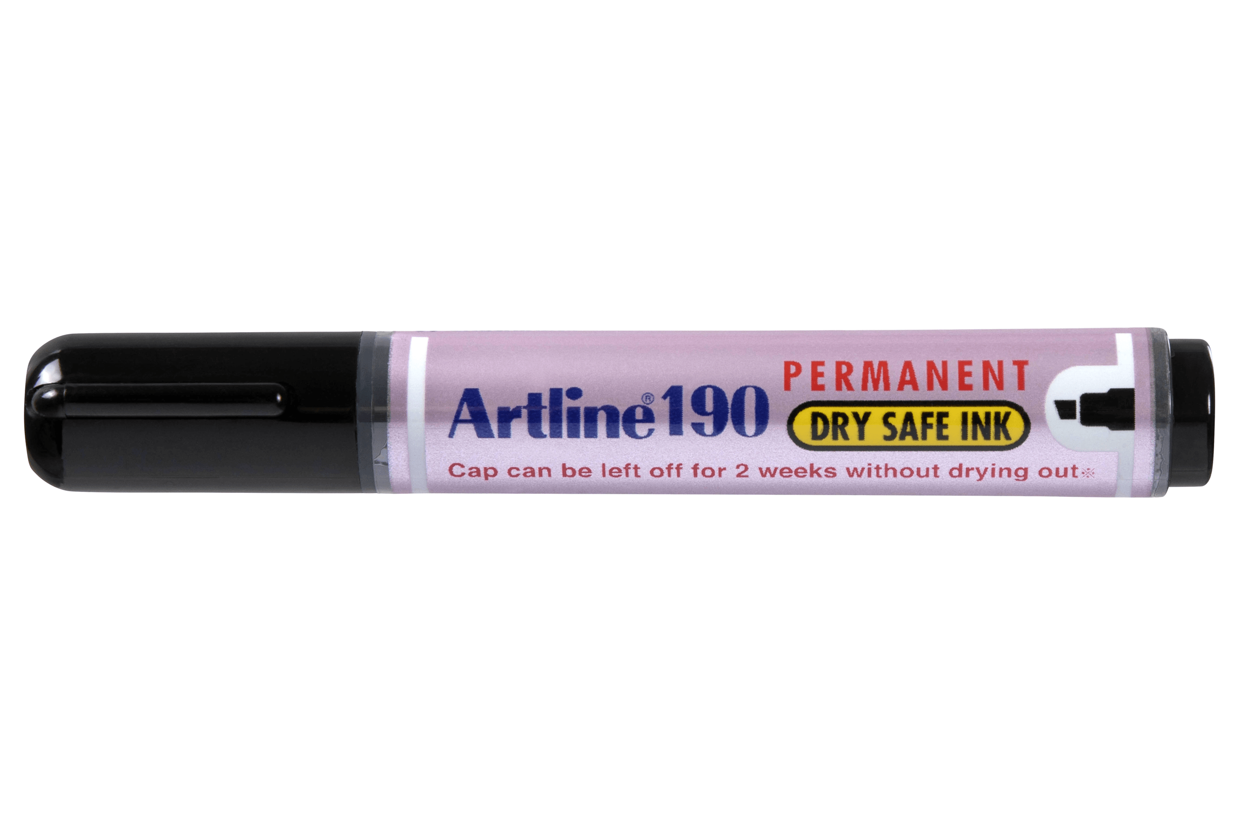 Artline 190 Permanent Marker - Chisel Tip Black (Pack of 12) - Ideal for Labeling, Crafting & Industrial Use