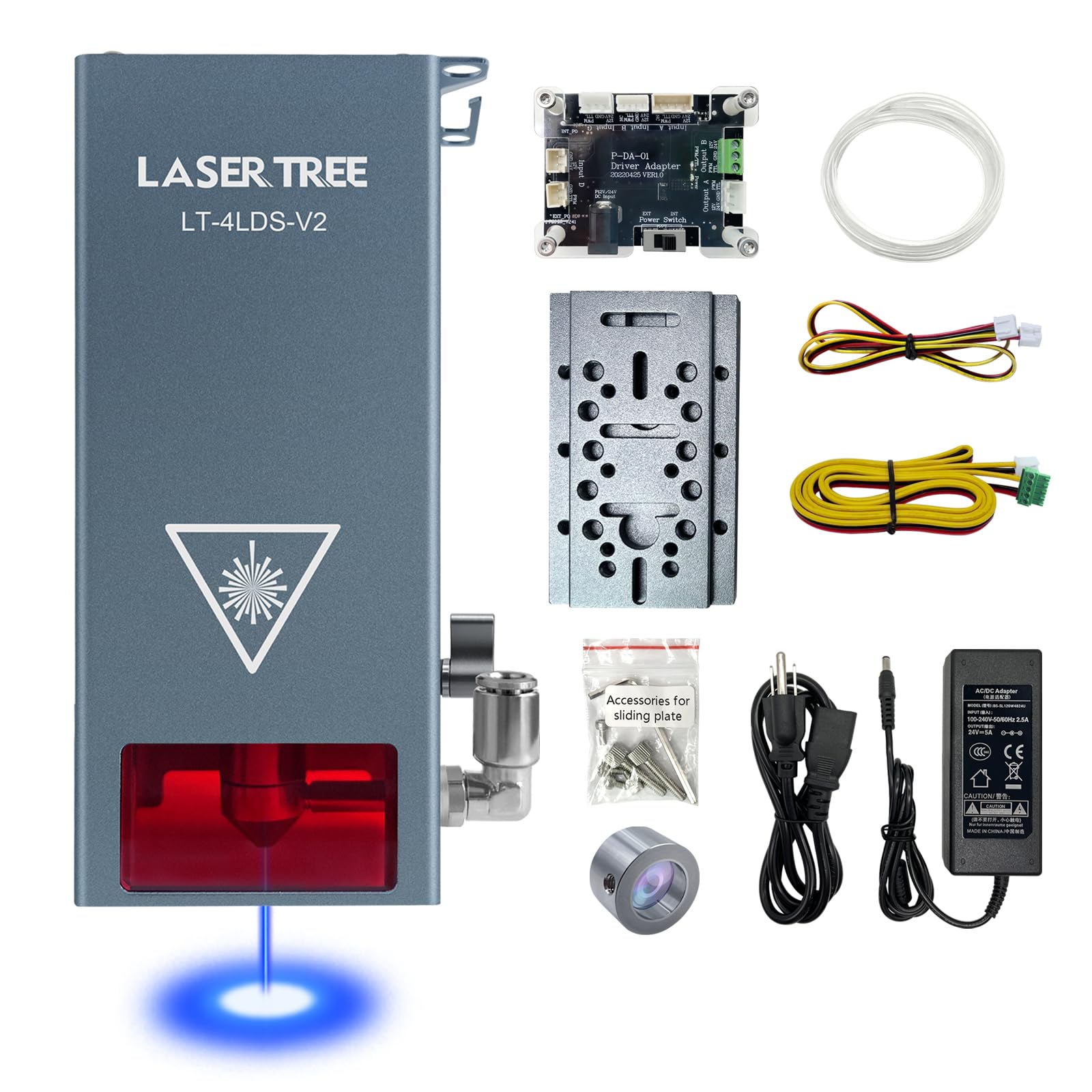 20W Laser Engraver Module with Air Assist - 20000mW High Power Laser Cutter for Metal, Steel, Wood & Acrylic - Precision Quad-Compression Spot Head with 340+ Color Engraving - Perfect for DIY Crafts, Jewelry Making & Industrial Marking
