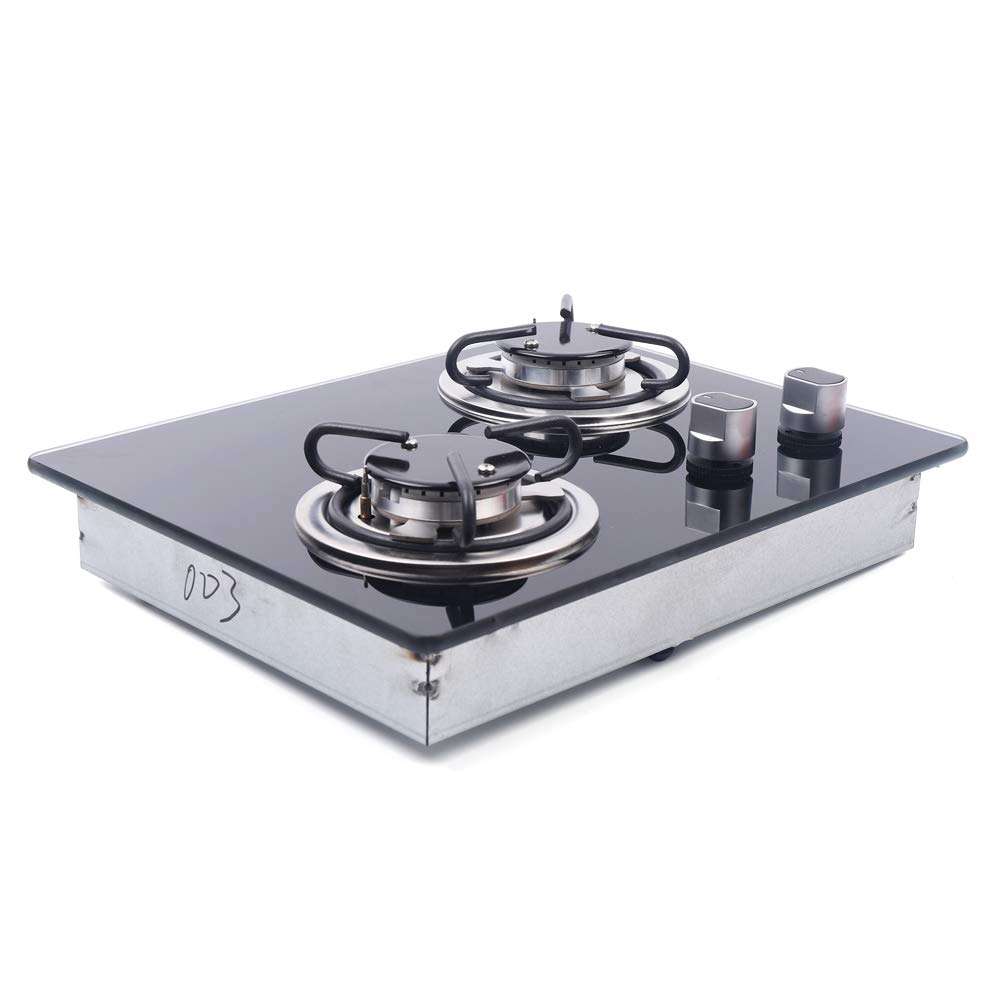 Portable LPG Gas Cooktop Stove for Camping, RV, Boat & Caravan - 2 Burner with Tempered Glass Lid & Sink - Outdoor Cooking Solution for Backpacking, Picnics & Road Trips