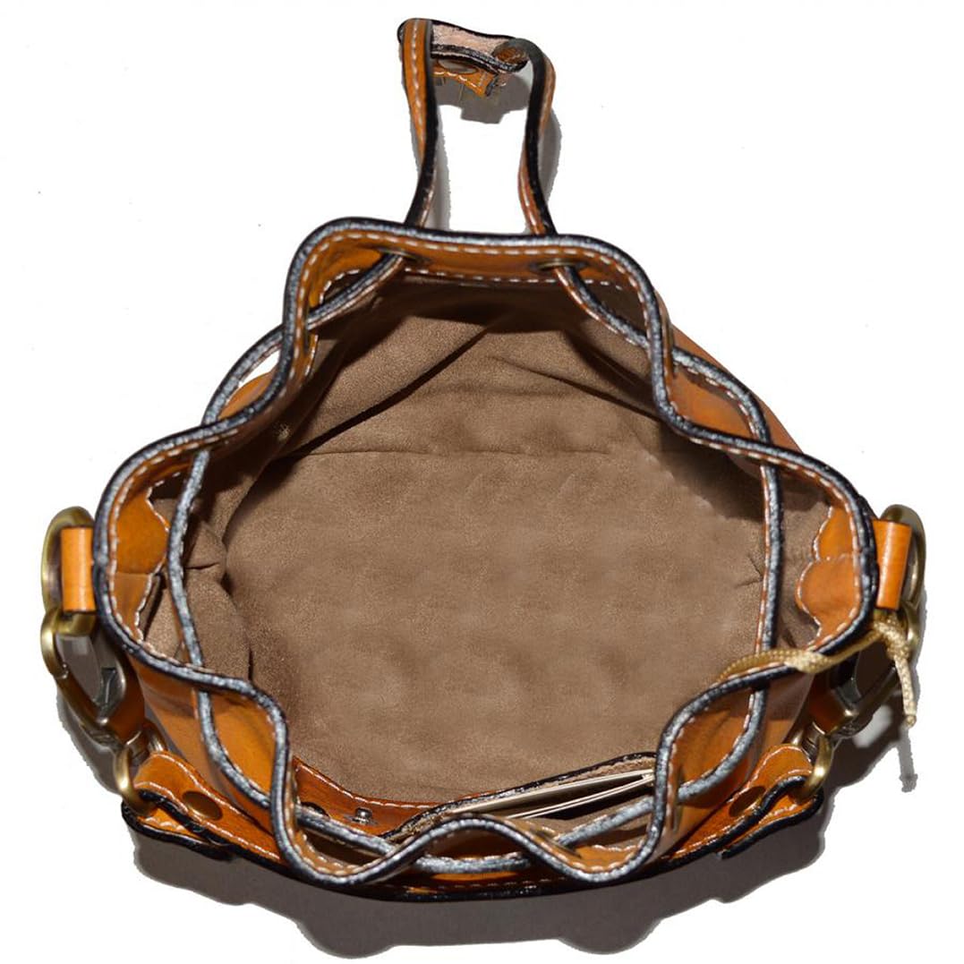 Pratesi Sorano Small Shoulder Bag - B501/15 Bruce (Cognac) | Genuine Leather Crossbody Purse for Women | Perfect for Work, Travel & Everyday Use