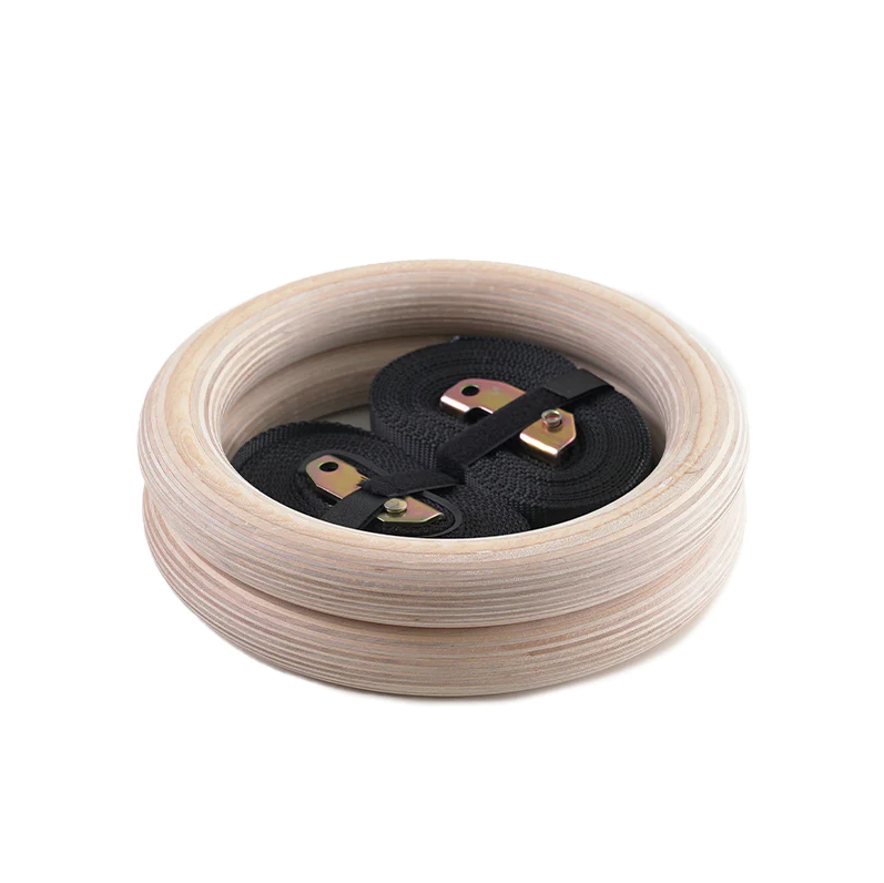 XM FITNESS Wood Gym Rings - Adjustable Gymnastic Rings for CrossFit, Pull Ups & Home Workouts - Perfect for Strength Training & Bodyweight Exercises