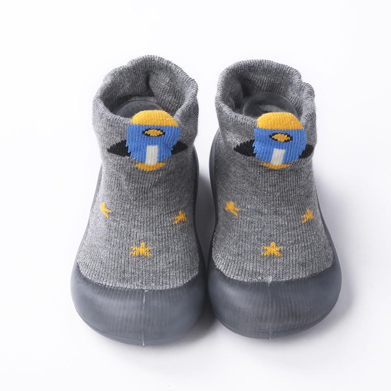Non-Slip Baby Socks with Grips - First Walking Shoes for Toddler Girls & Boys (2 Pairs) - Soft Indoor Slippers for Infants Learning to Walk - Perfect for Home, Daycare & Playtime