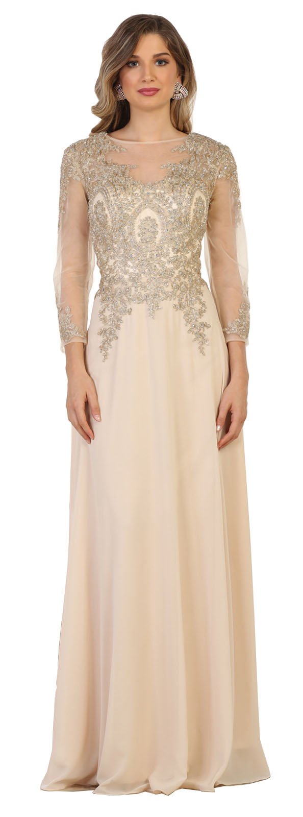 Elegant Long Sleeve Mother of The Bride Dress MQ1549 | Formal Evening Gown for Weddings, Parties & Special Occasions | Plus Size Options Available