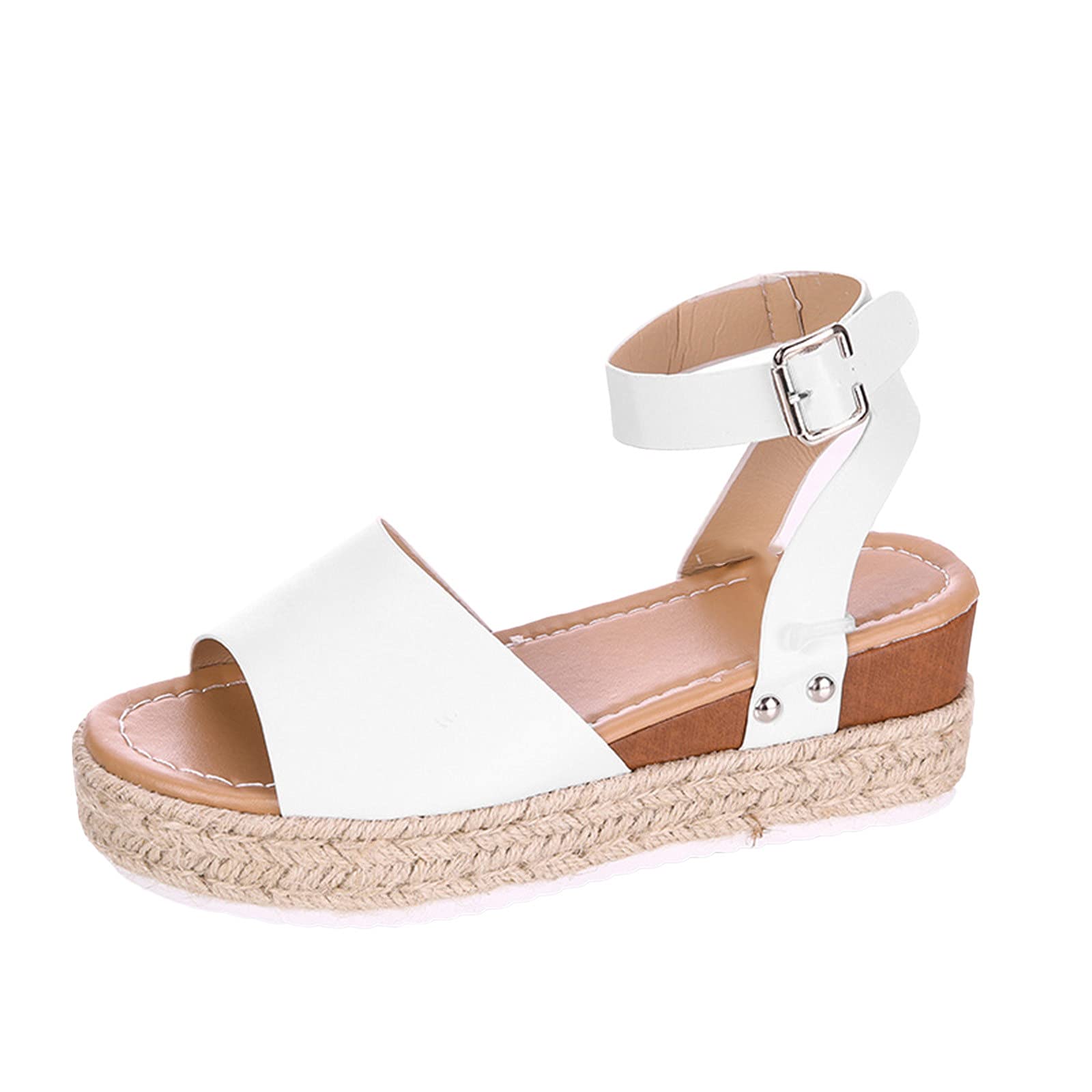 2023 Women's Summer Sandals - Fashion Buckle Retro Peep Toe Wedge Sandals with Strap for Beach, Vacation & Casual Outfits