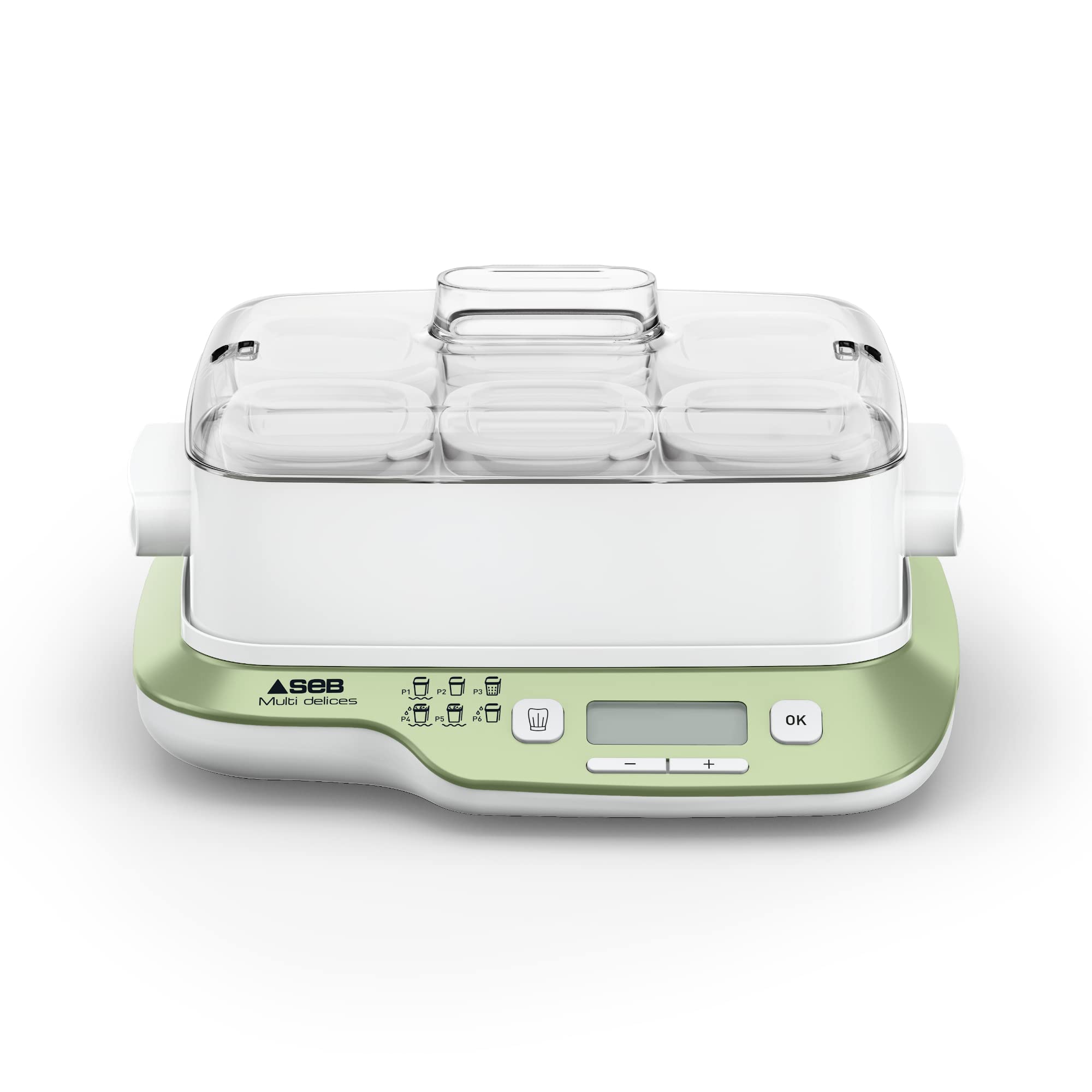 SEB Yogurt Maker 6 Pots - Multi Delices Express & Vegetal Yogurt Maker with 6 Glass Jars for Homemade Yogurt - Perfect for Healthy Snacks, Breakfast, and Vegan Diets
