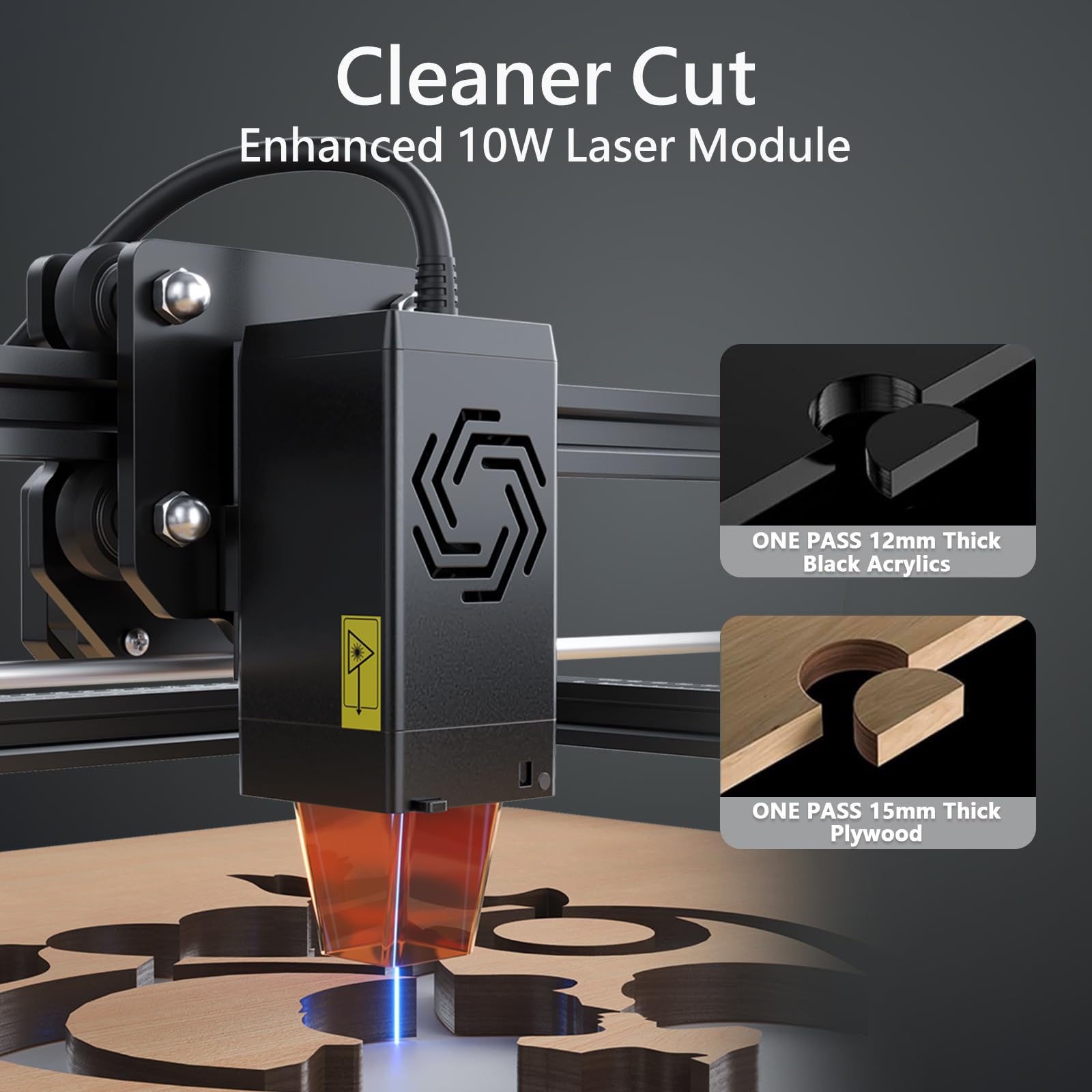 Ortur Laser Master 2 S2 LU2-10A 72W High Precision Laser Engraver & Cutter - 10W Output, 0.05x0.1mm Compressed Spot for Wood, Metal, Acrylic - Perfect for DIY Crafts, Sign Making & Personalized Gifts