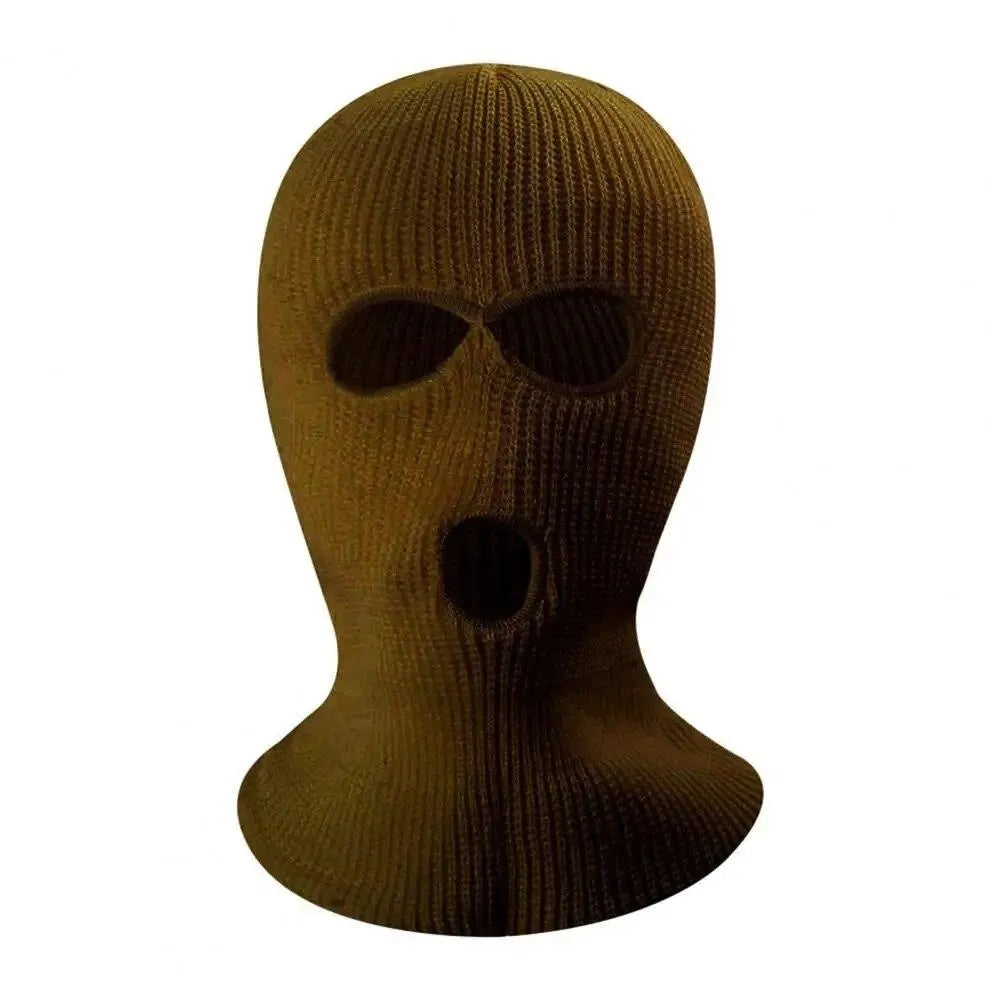 3 Hole Knit Ski Mask Balaclava - Winter Full Face Cover with Heart Embroidery - Thermal Neck Warmer for Cycling, Skiing & Outdoor Activities - Y2K Fashion Face Mask for Cold Weather Protection