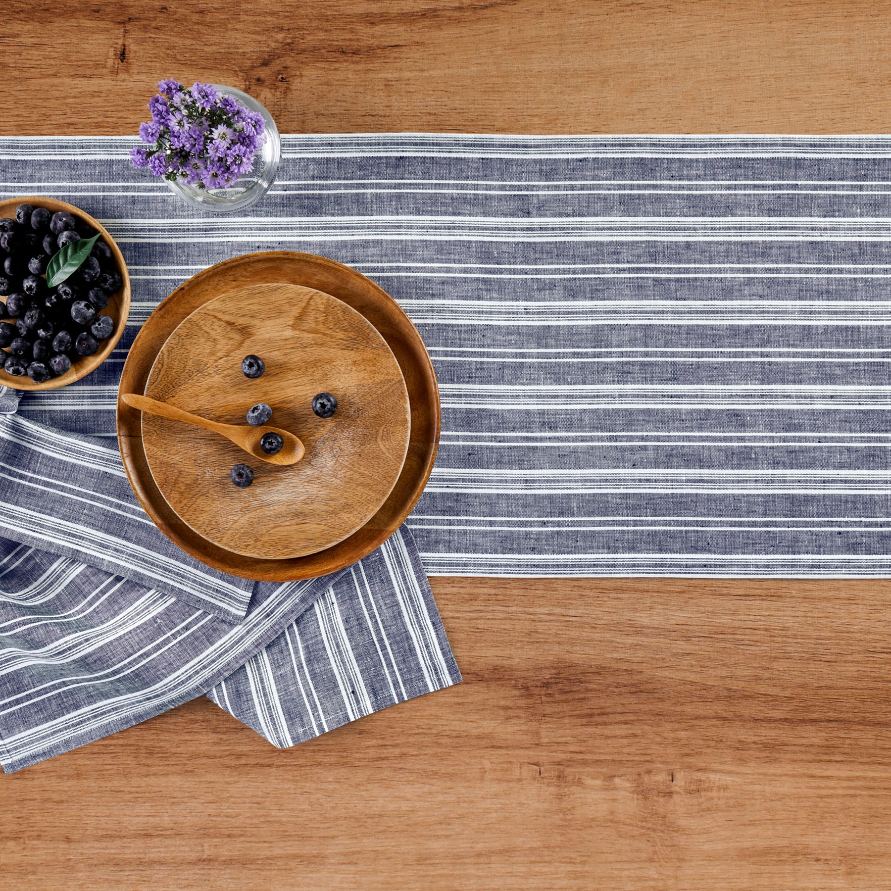 Elegant Chelsea Stripe Table Runner - Cotton Linen Blend - Perfect for Dining Room Decor, Wedding Centerpieces & Holiday Table Settings