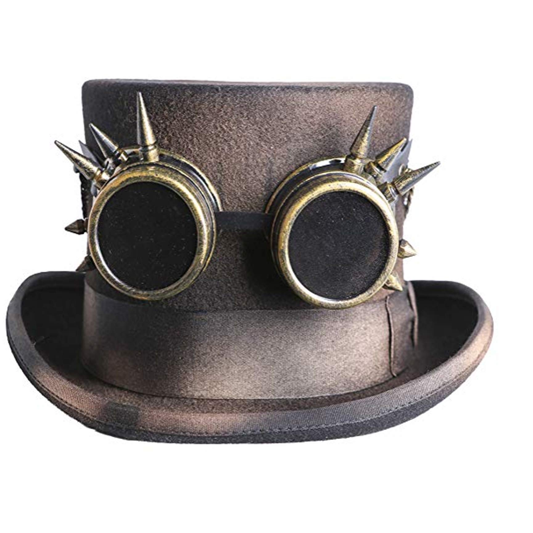 Steampunk Wool Felt Hat for Men - Victorian Style Top Hat for Cosplay, Halloween & Gothic Fashion
