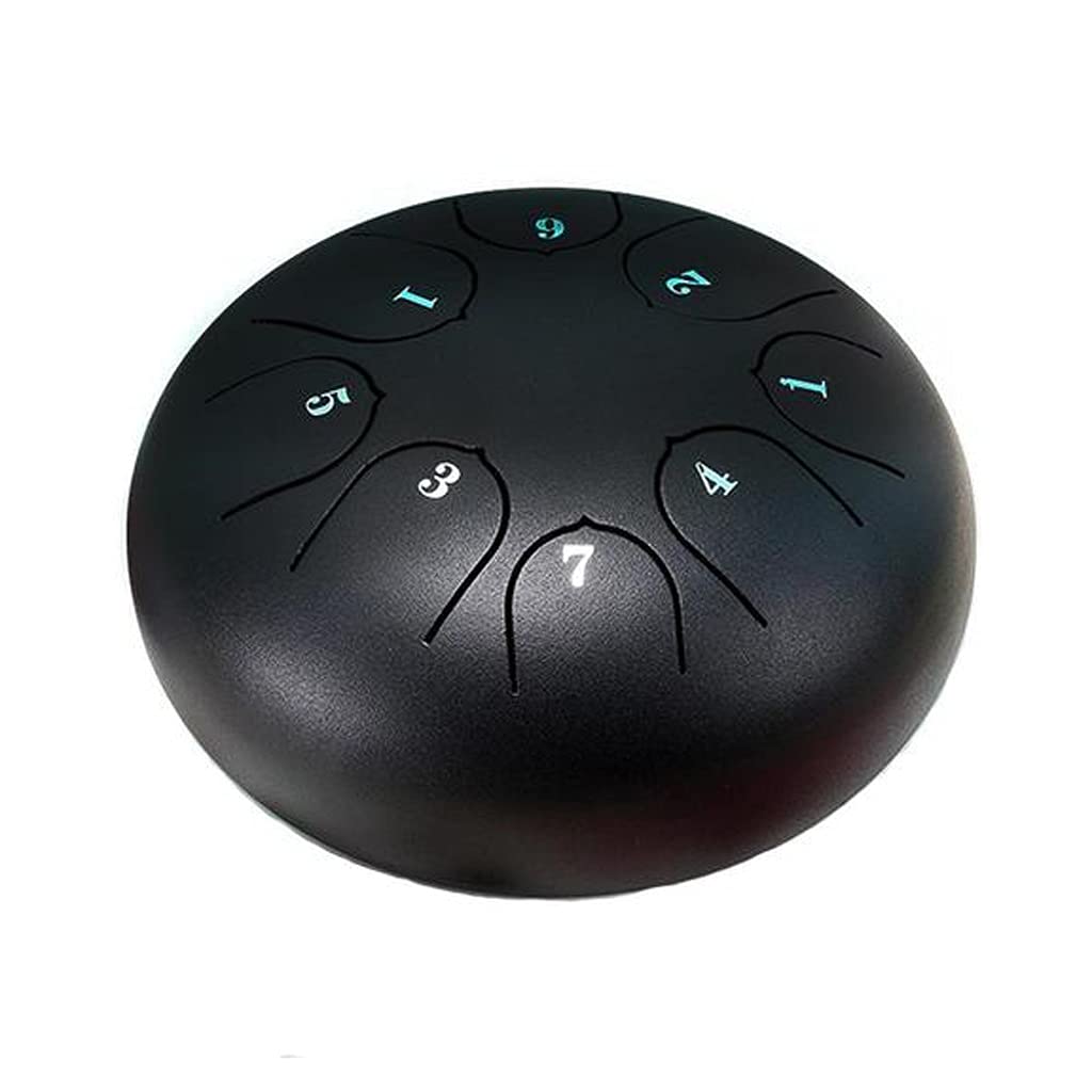 LAErper 6 Inch 8-Note Steel Tongue Drum - Professional German-Made Handpan Percussion Instrument for Yoga, Meditation & Relaxation with Drumsticks & Padded Travel Bag (Color Options A/C) - Perfect for Music Therapy, Sound Healing & Home Decor