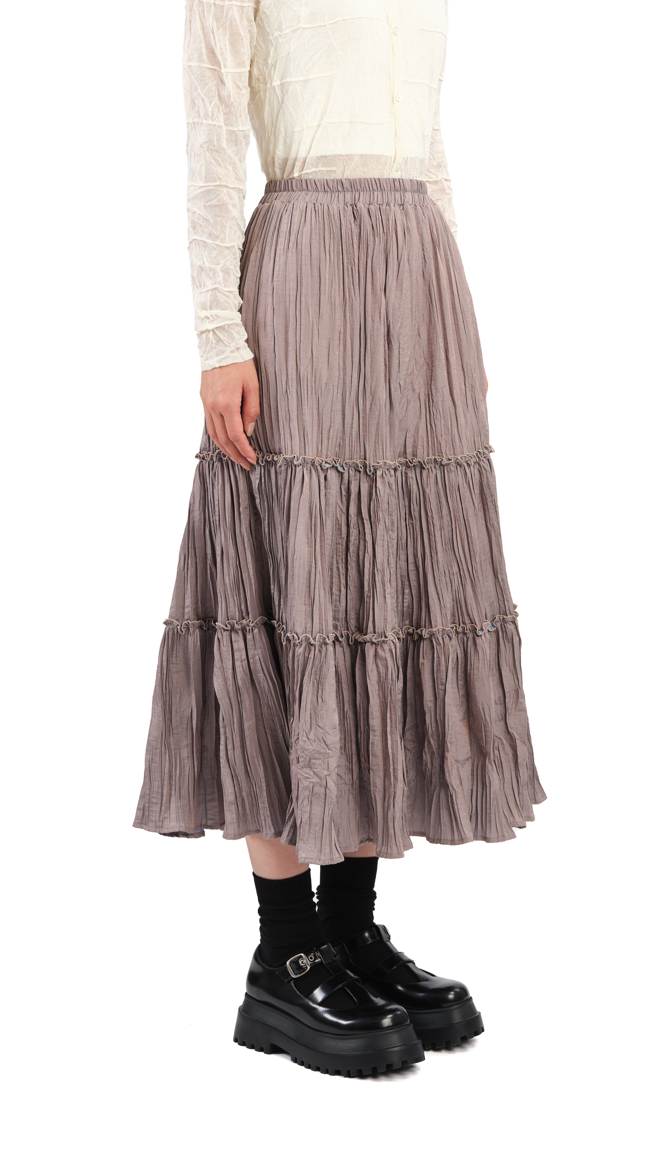 Stylish Pleated Skirt for Women - Trendy A-Line Midi Skirt with Elastic Waist | Perfect for Office, Party & Casual Outfits