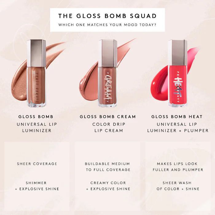 Fenty Beauty Gloss Bomb Universal Lip Luminizer - Hydrating, Shiny Lip Gloss for Day & Night Wear | Perfect for Parties, Dates & Everyday Makeup Looks