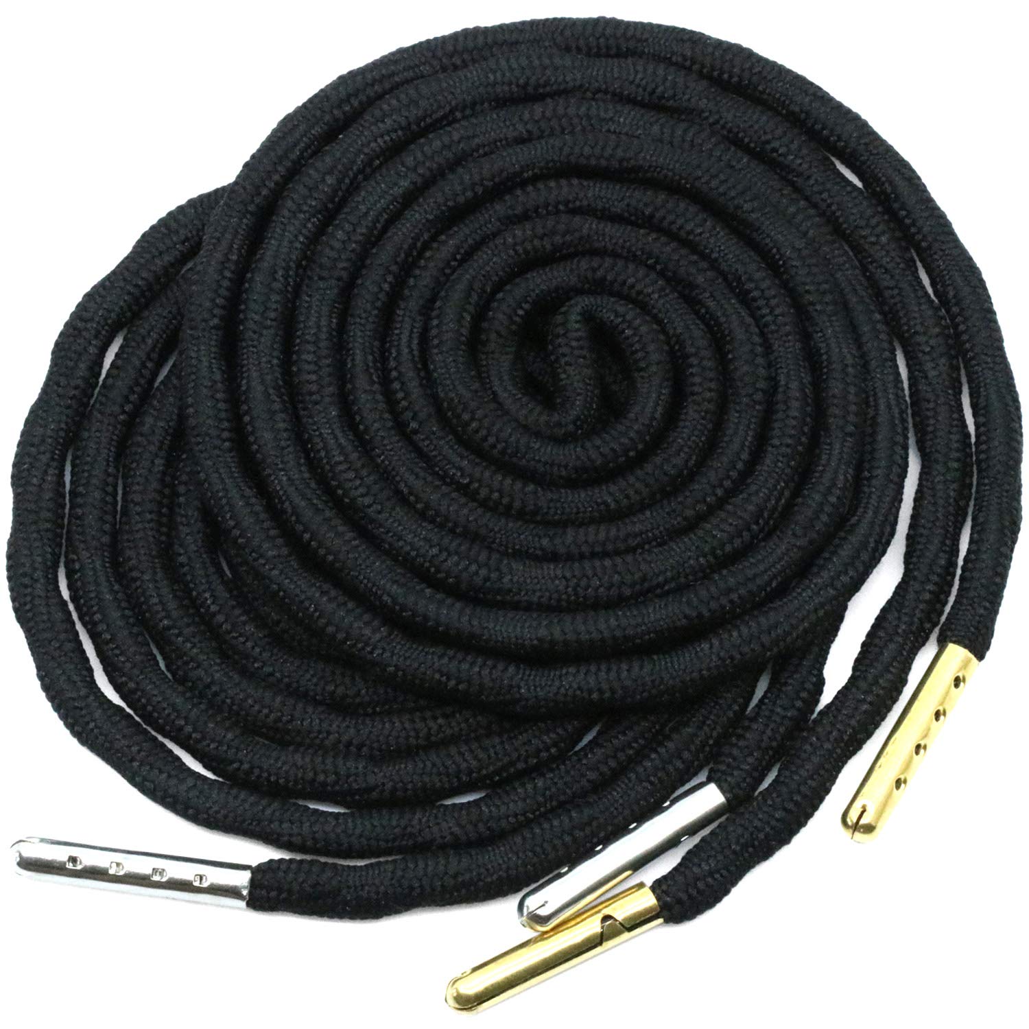 YJRVFINE 2-Pair Non-Slip Thick Round Hiking Boot Laces with Metal Tips - Durable Shoelaces for Outdoor Hiking, Work Boots & Winter Shoes