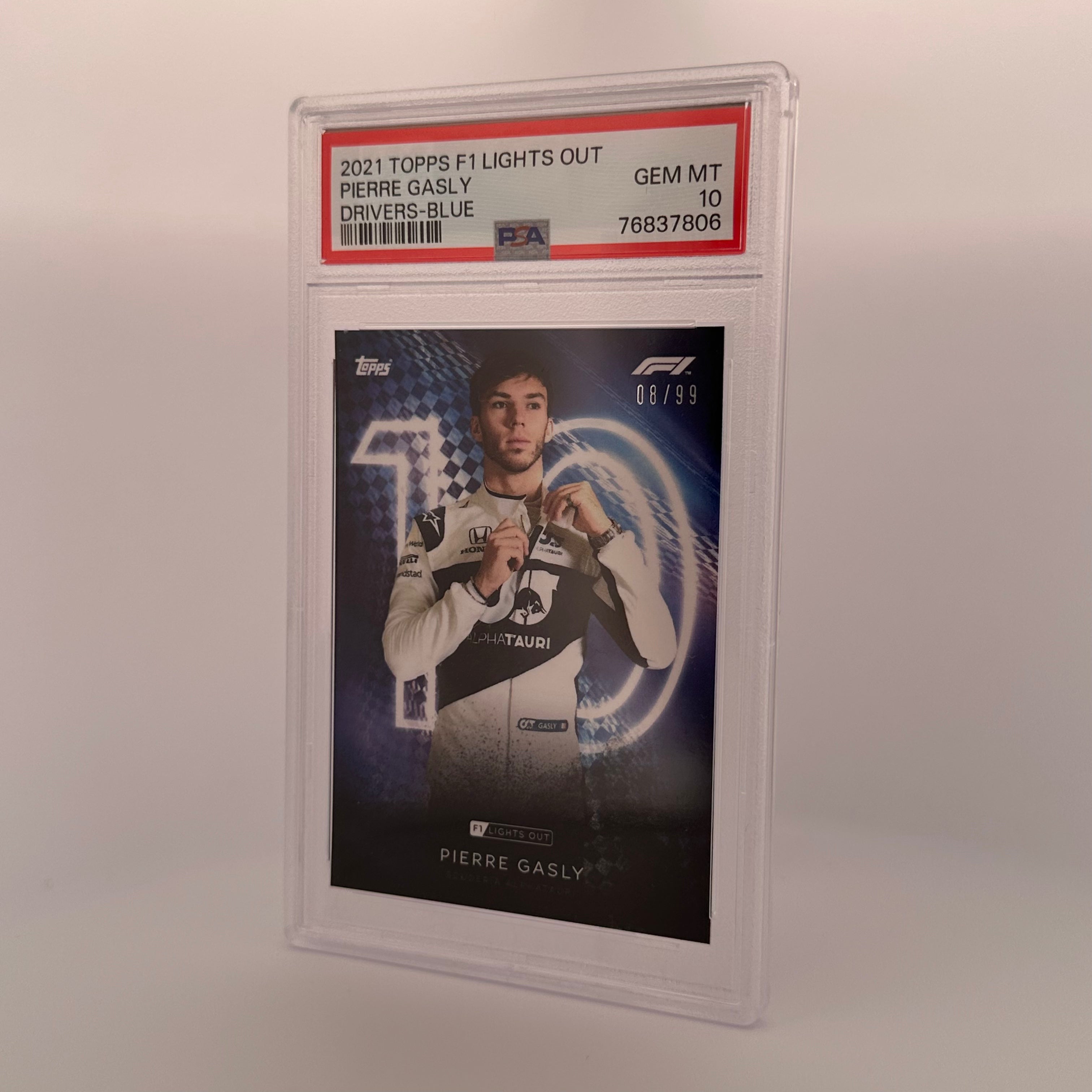 PSA 10 Graded 2008/99 Pierre Gasly Formula 1 Driver's Blue Card - Perfect for Collectors & Racing Fans, Ideal for Display & Investment
