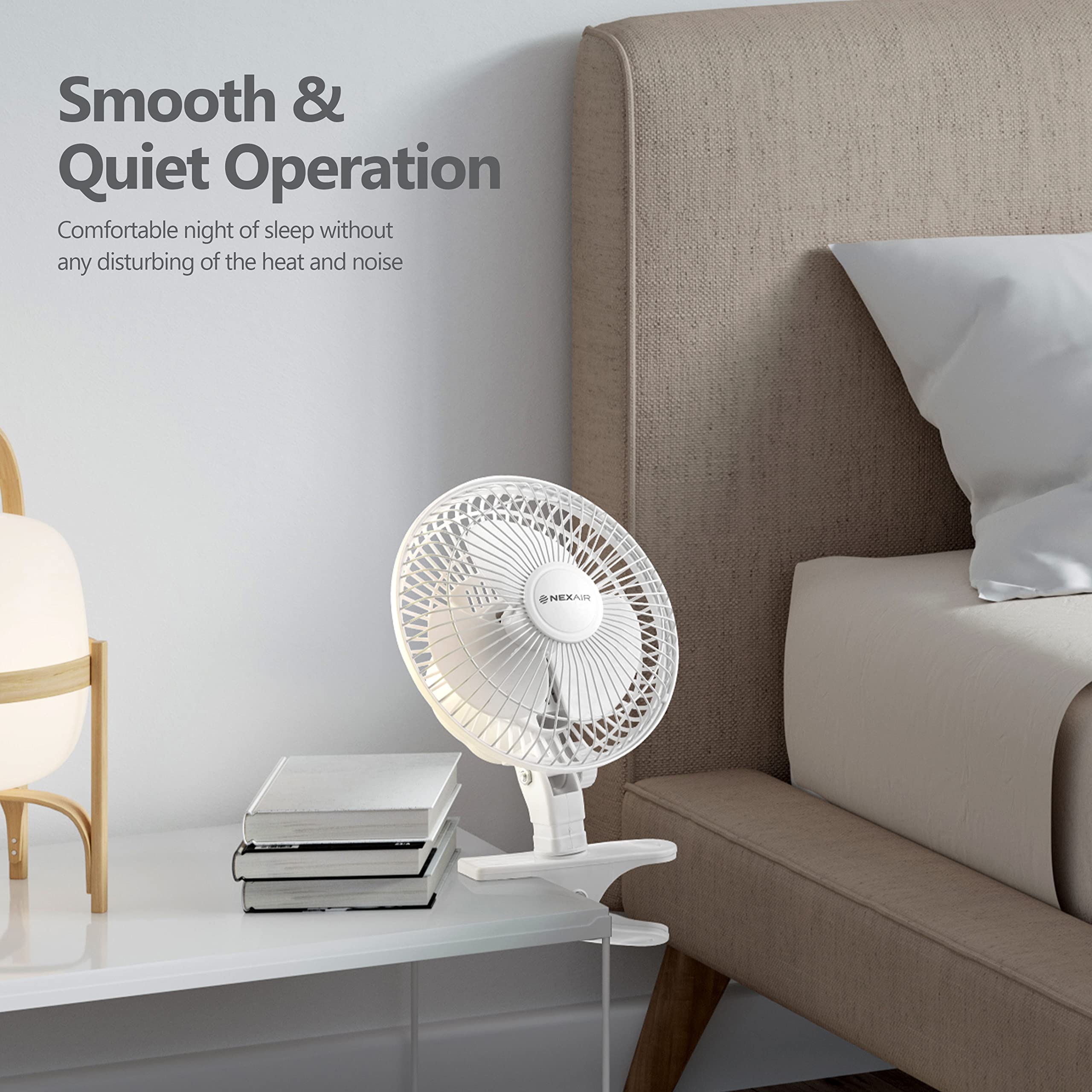 6-Inch Clip on Fan with 360° Rotation - 2 Speed Portable Air-Cooling Desk Fan with Strong Clamp | Quiet, Durable Material | Perfect for Bedroom, Office, Living Room, Dorm, Study & Outdoor Camping