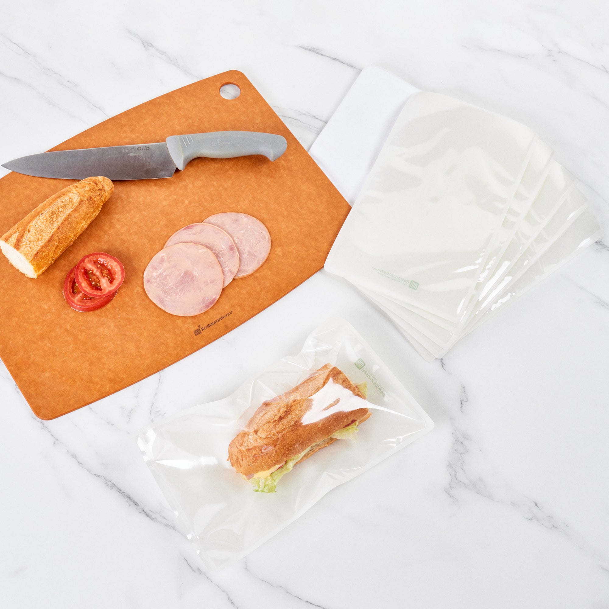 White Plastic Large Sandwich and Snack Bags - Heat Sealable 11.5