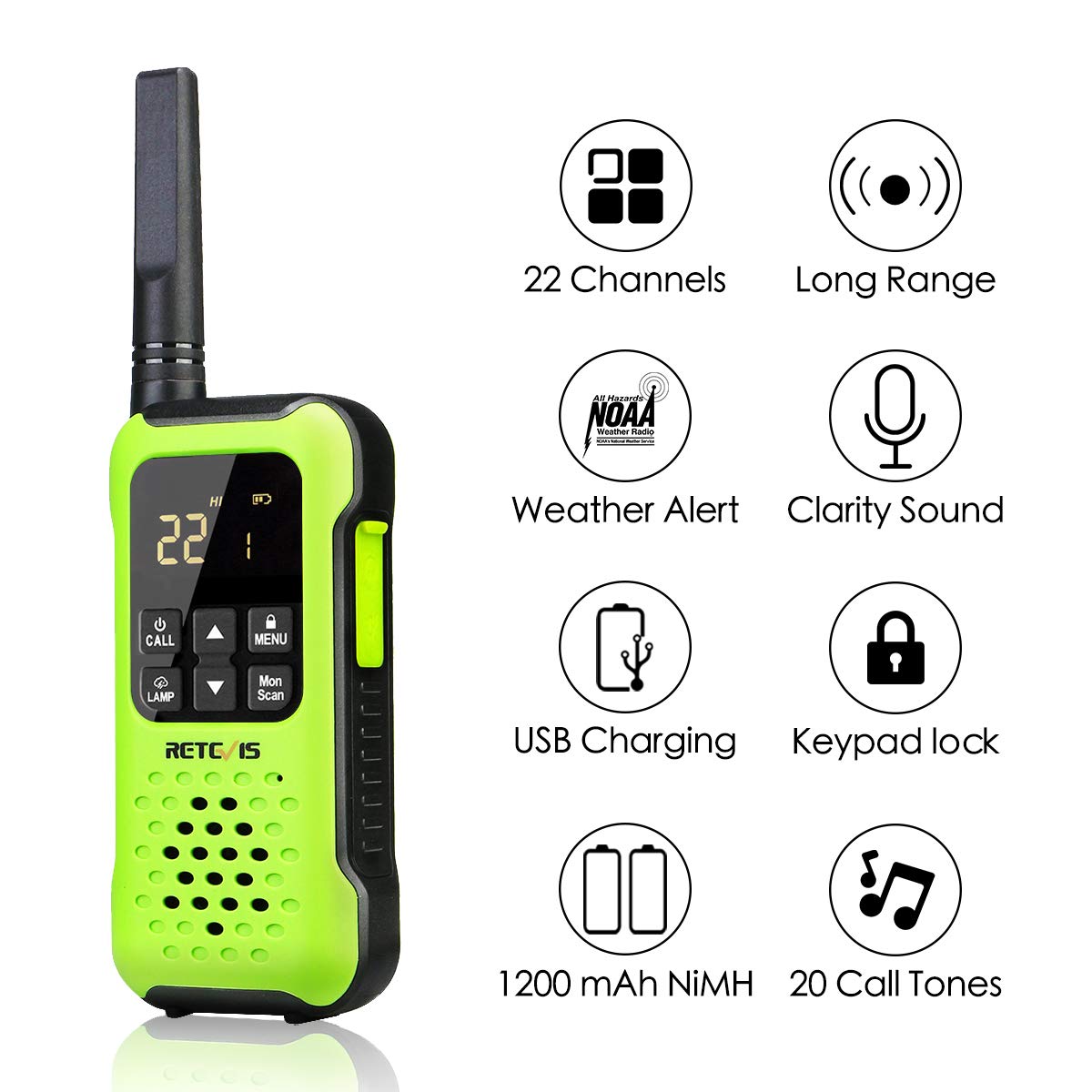 Retevis RT49P Waterproof Walkie Talkies for Adults - IP67 Floating Long Range Two Way Radios with Earpieces, VOX NOAA SOS - Rechargeable Walkie Talkies for Skiing, Hiking, Fishing, Camping, Outdoor Adventures (4 Pack)