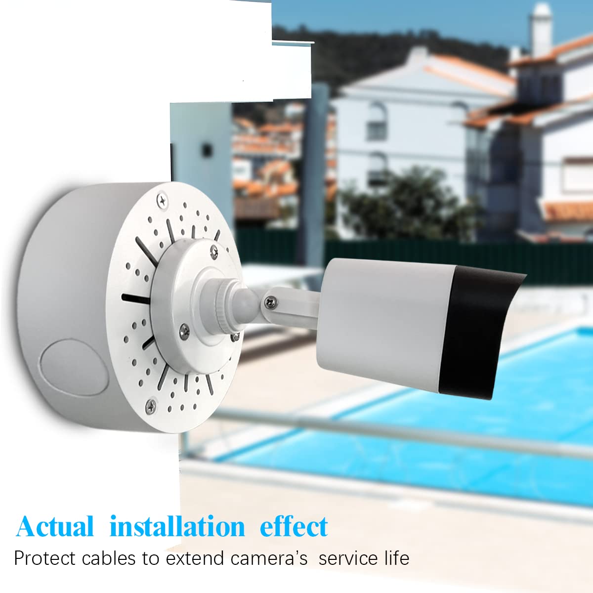 **Universal Outdoor Security Camera Junction Box - Weatherproof Metal Enclosure for Bullet, Dome & Turret Cameras, Solar Panels & CCTV - Wall/Ceiling Mount Bracket with Cable Management - Ideal for Home Surveillance, Business Security & Outdoor Monitoring**