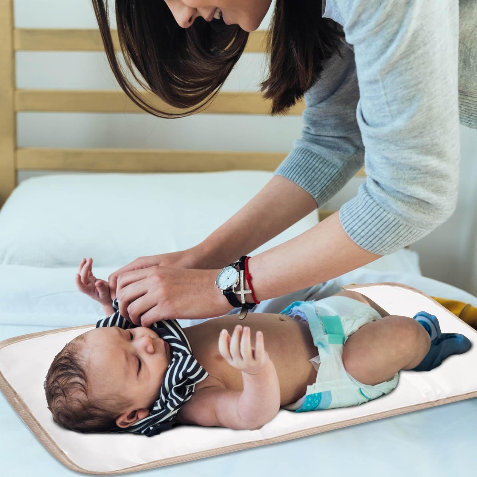 Portable Waterproof Baby Changing Pad - Foldable Diaper Mat with Magic Stickers for Newborns 0-12 Months | Perfect for Travel, Outdoor Trips & Nursery Use