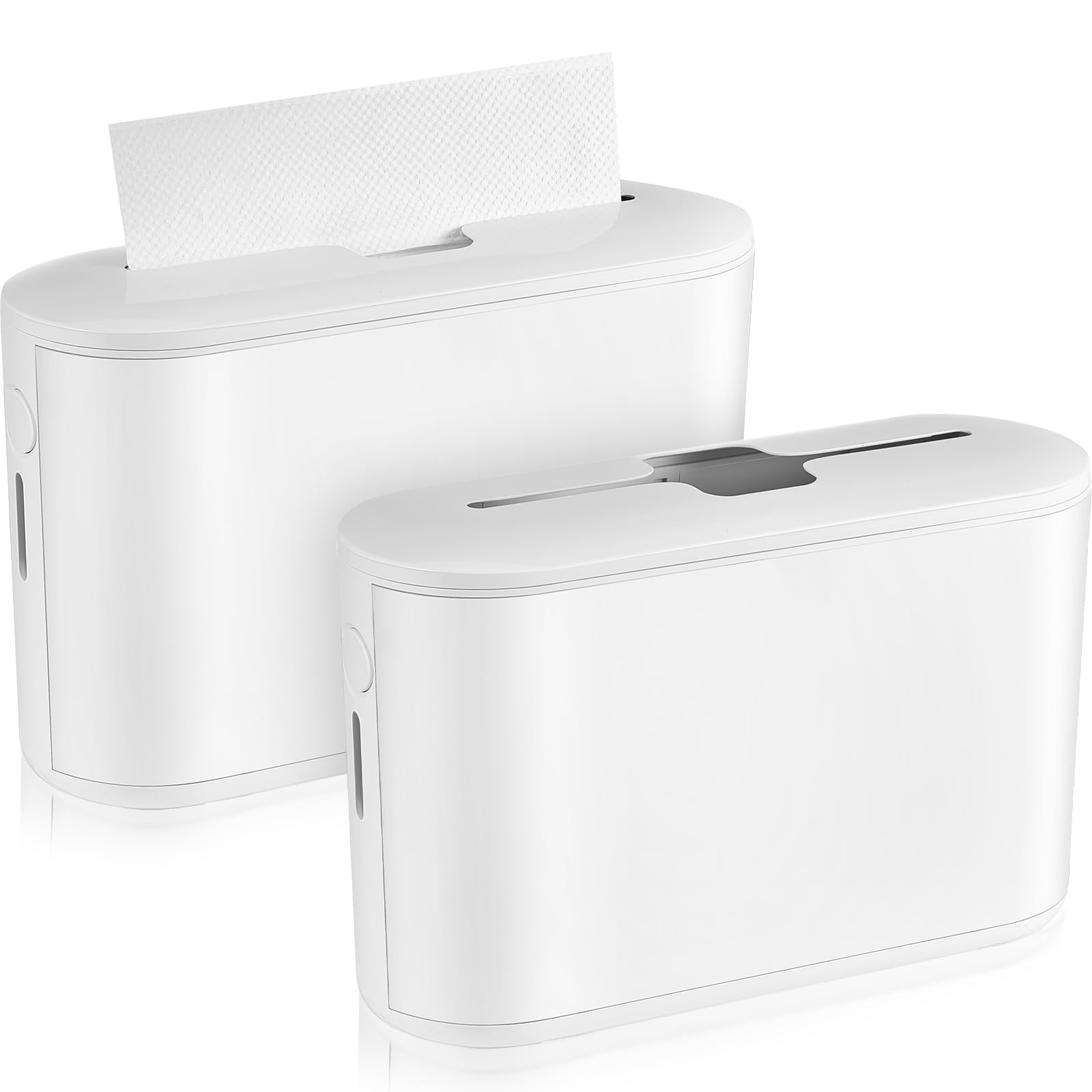 Mifoci 2-Pack White Paper Towel Dispenser - Countertop & Wall Mount Bathroom Paper Towel Holder for Multifold Hand Towels - Perfect for Kitchen, Toilet, Bedroom & Office Use (Paper Not Included)