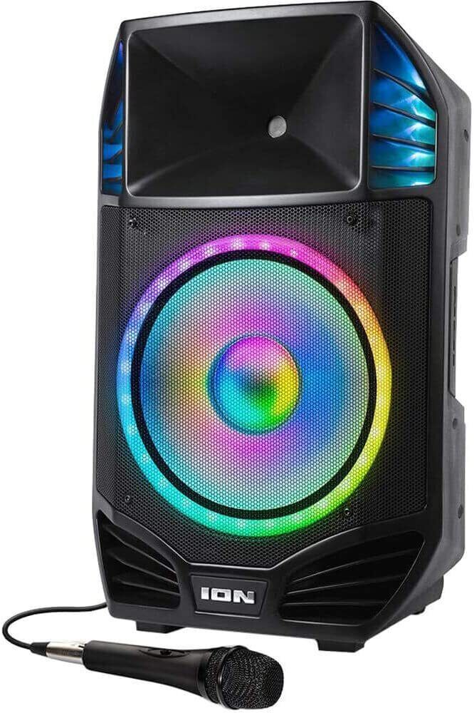 ION Audio Total PA Premier 500W High Power Bi-Amplified Bluetooth PA System with Wireless Mic - Perfect for Outdoor Events, Parties & Live Performances