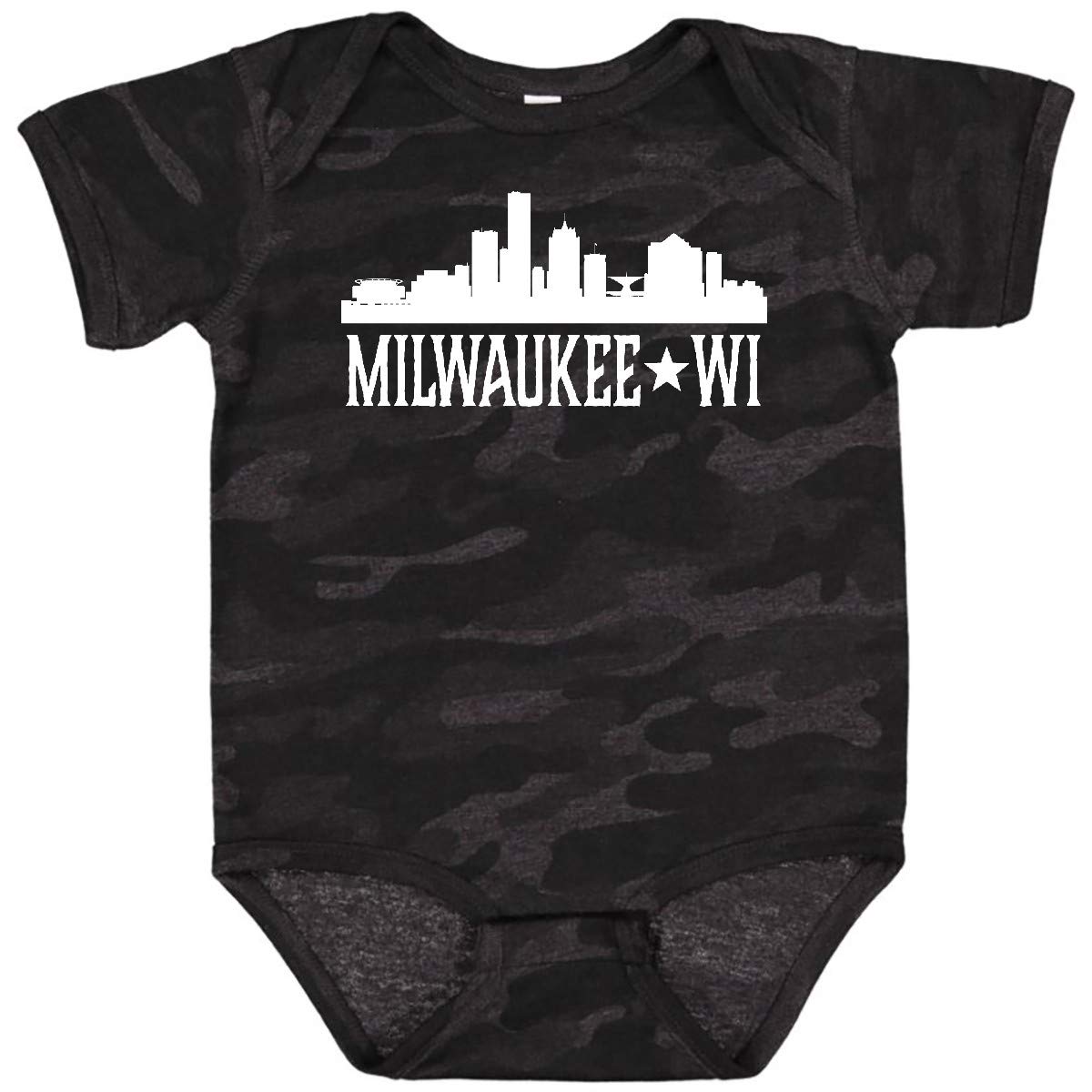 Inktastic Milwaukee Wisconsin Skyline WI Cities Baby Bodysuit - Soft Cotton Infant Onesie for Boys & Girls - Perfect for Family Outings, Photo Shoots & State Pride Gifts