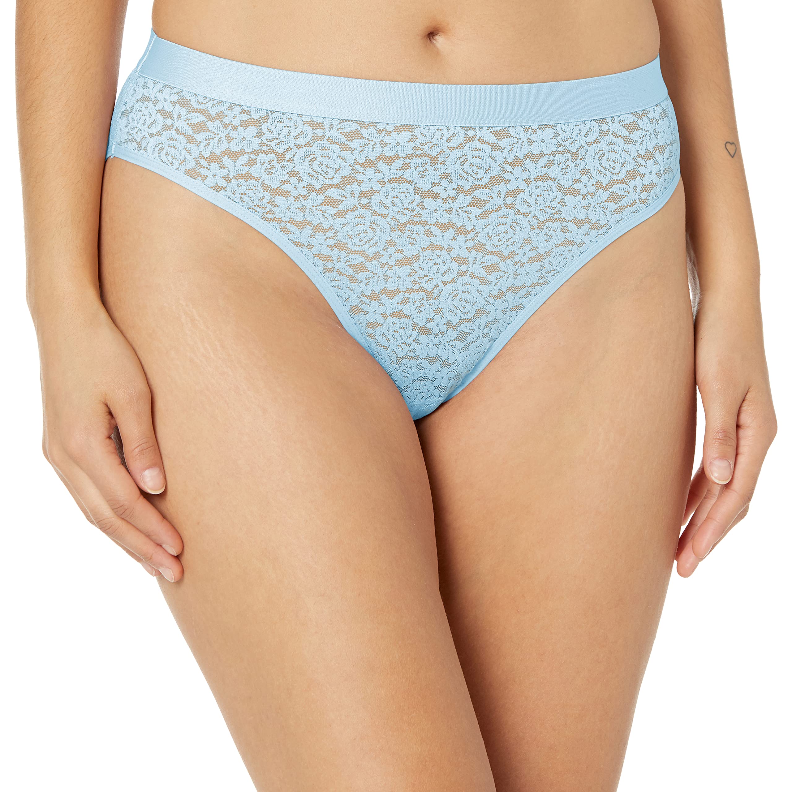 Maidenform Pure Comfort Women's Lace Trim Stretch Panties - High Leg Soft Breathable Underwear for Everyday Wear (Assorted Colors) - Perfect for Work, Lounge & Special Occasions