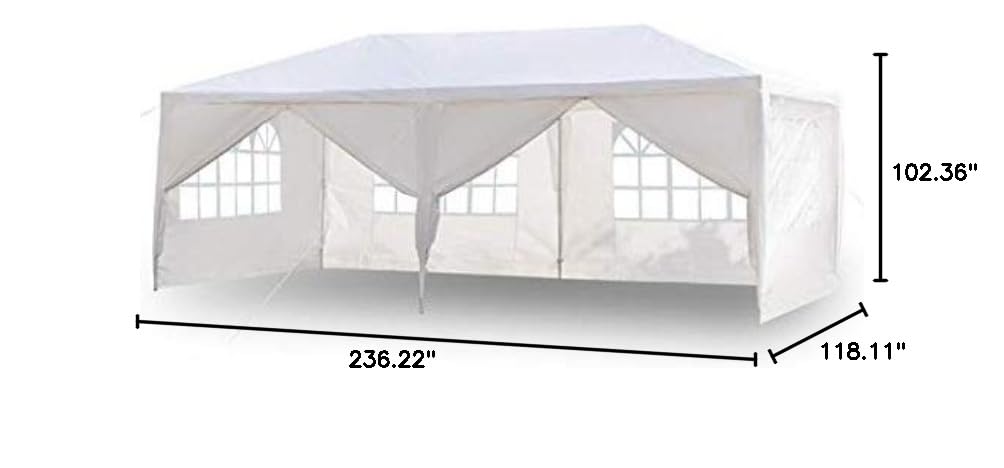 10'x20' Heavy Duty Waterproof Party Tent - 6 Removable Sidewalls & 2 Doorways - Outdoor Wedding Canopy, Camping Gazebo, Beach Sun Shelter, Portable Carport - Perfect for Parties, Events, Backyard Gatherings & Outdoor Activities
